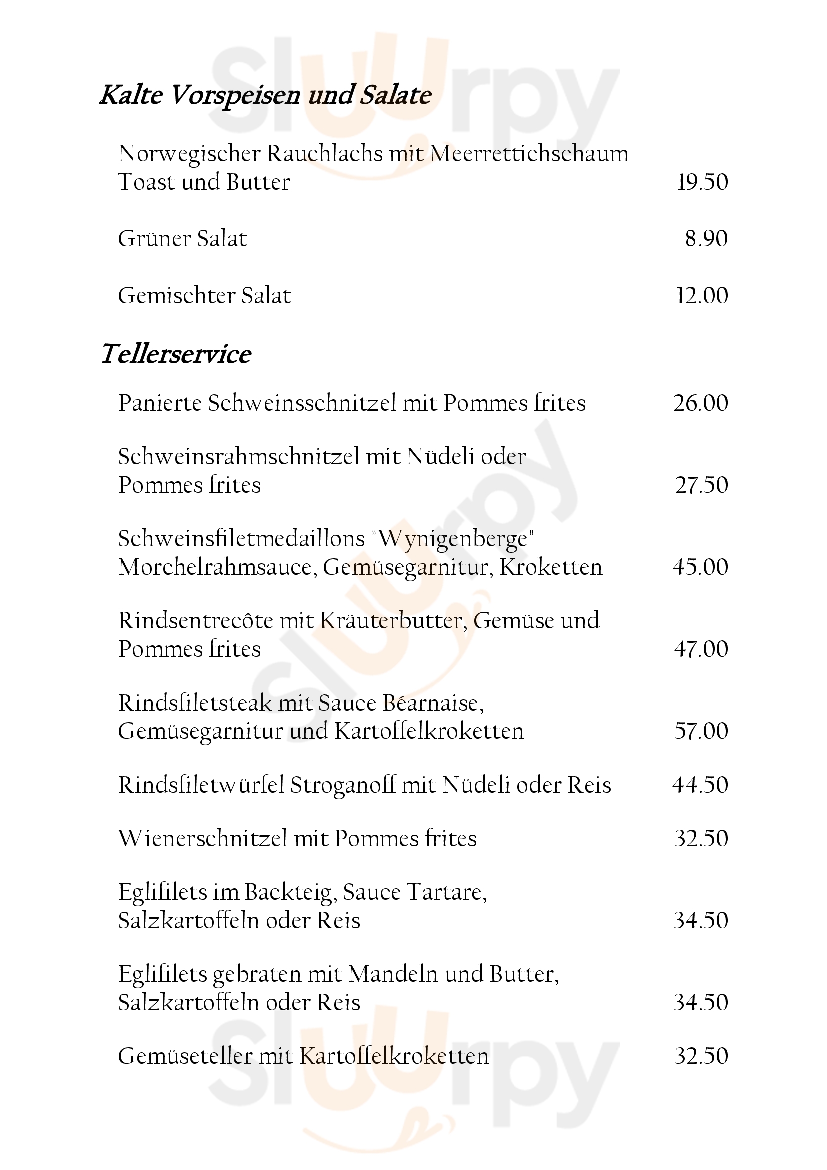 Landgasthof Zur Linde Wynigen Menu - 1