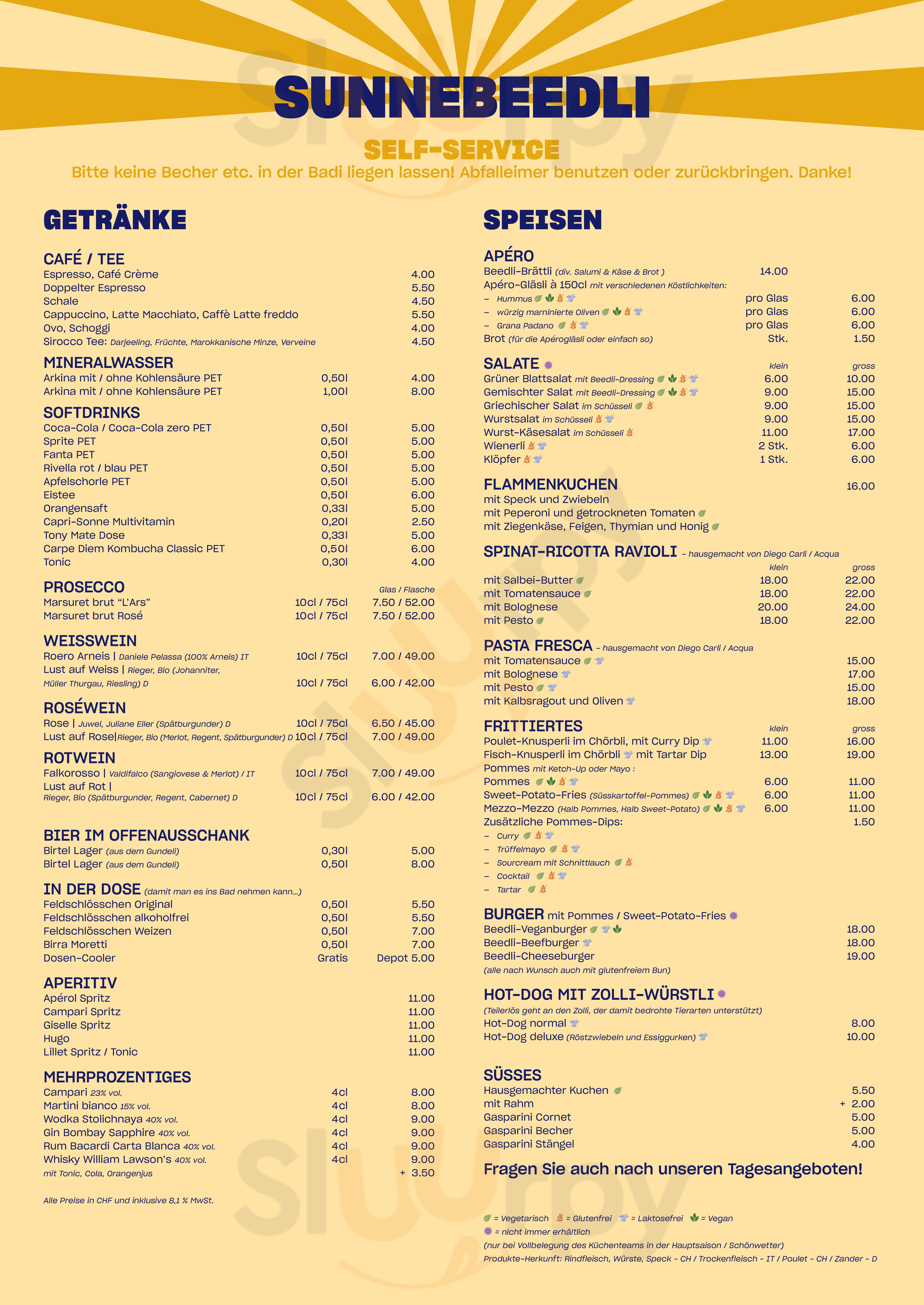 Sunnebeedli Binningen Menu - 1