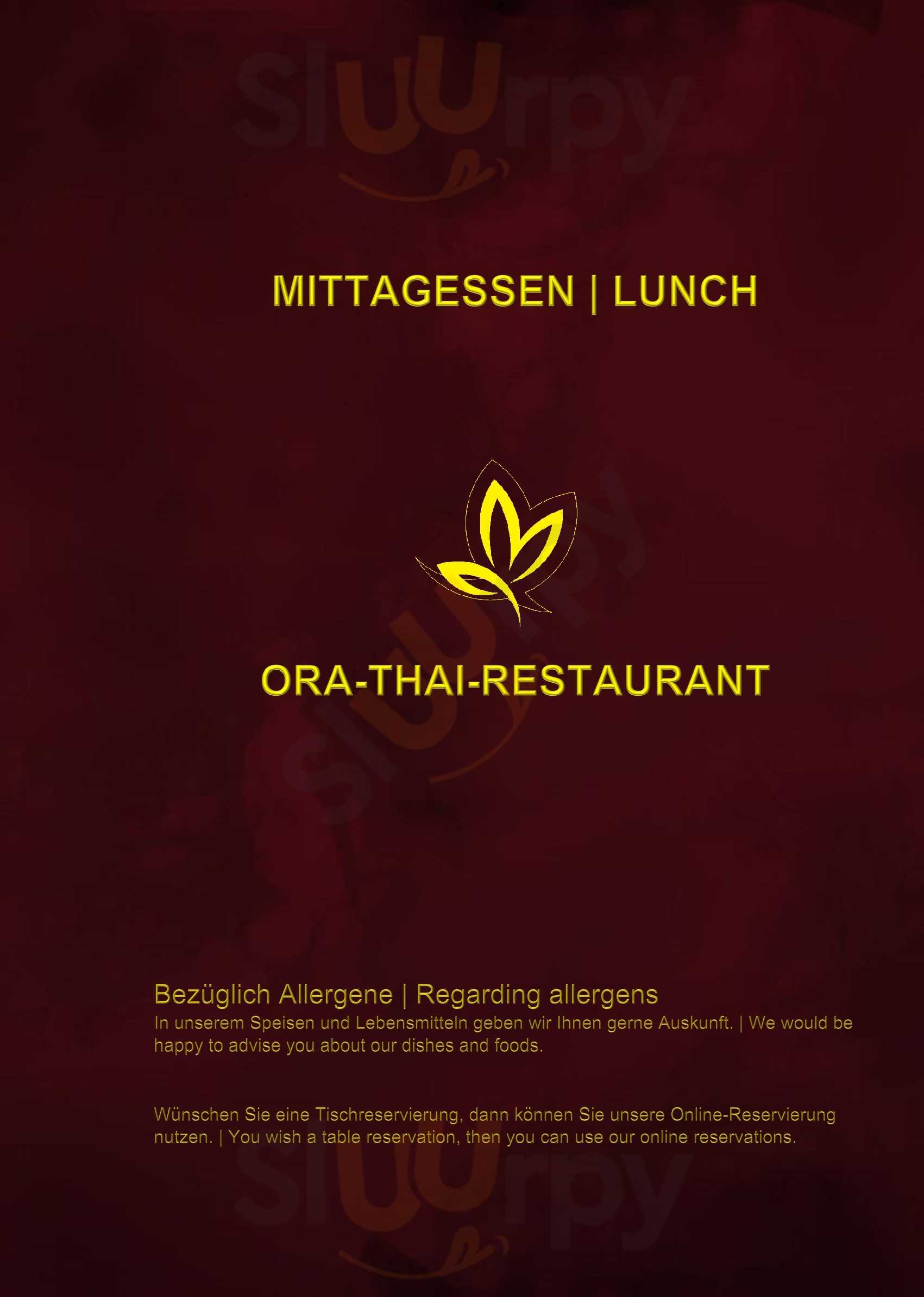Ora Thai Restaurant Zürich Menu - 1