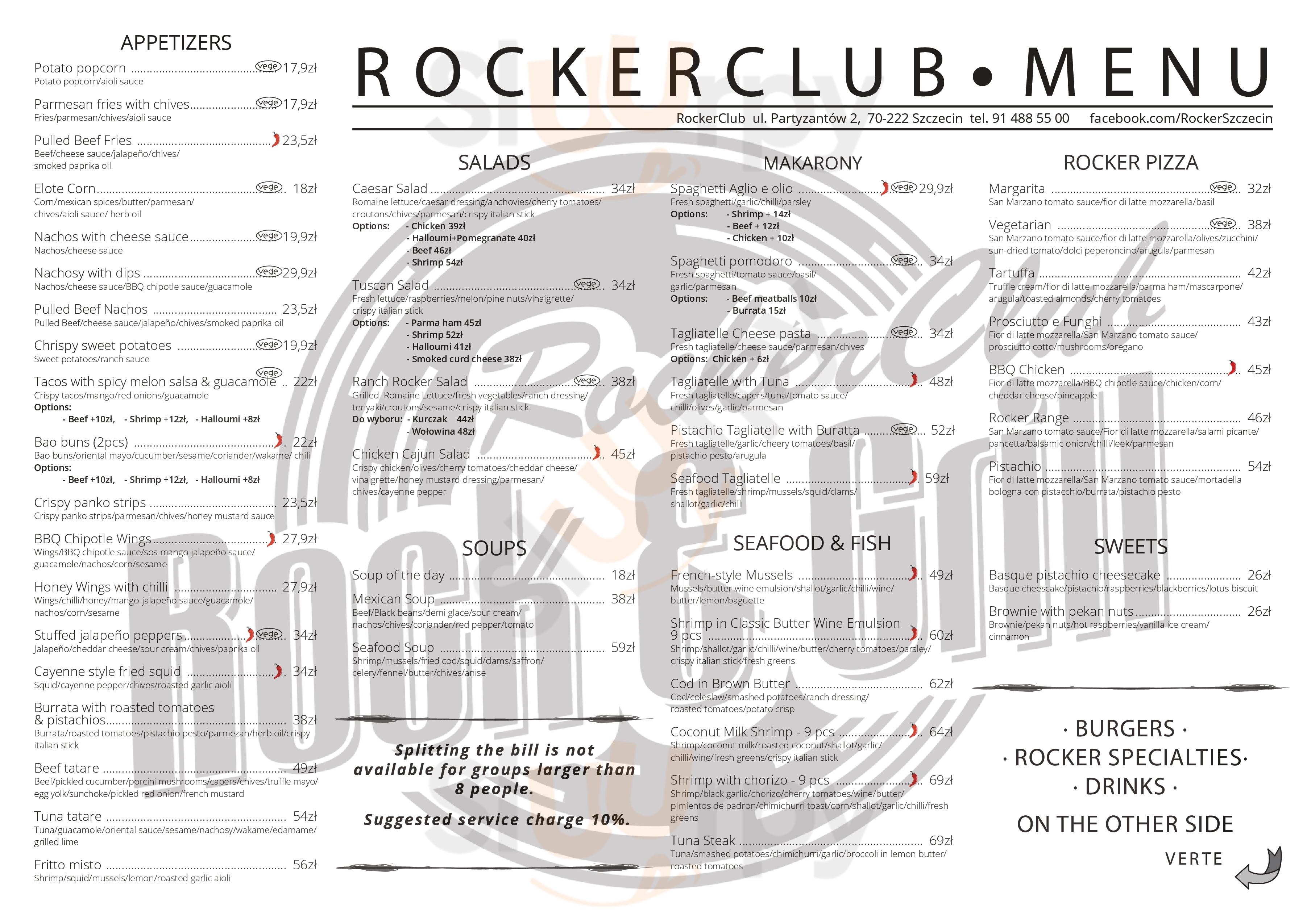 Rocker Club Pub And Restaurant Szczecin Menu - 1
