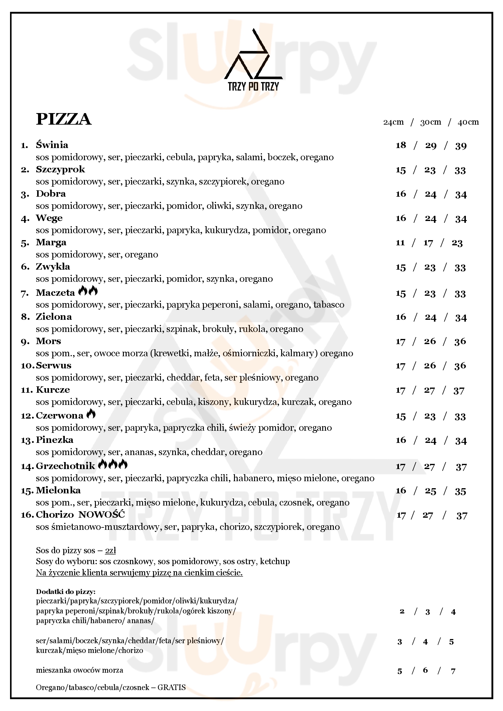 Trzy Po Trzy Środa Śląska Menu - 1