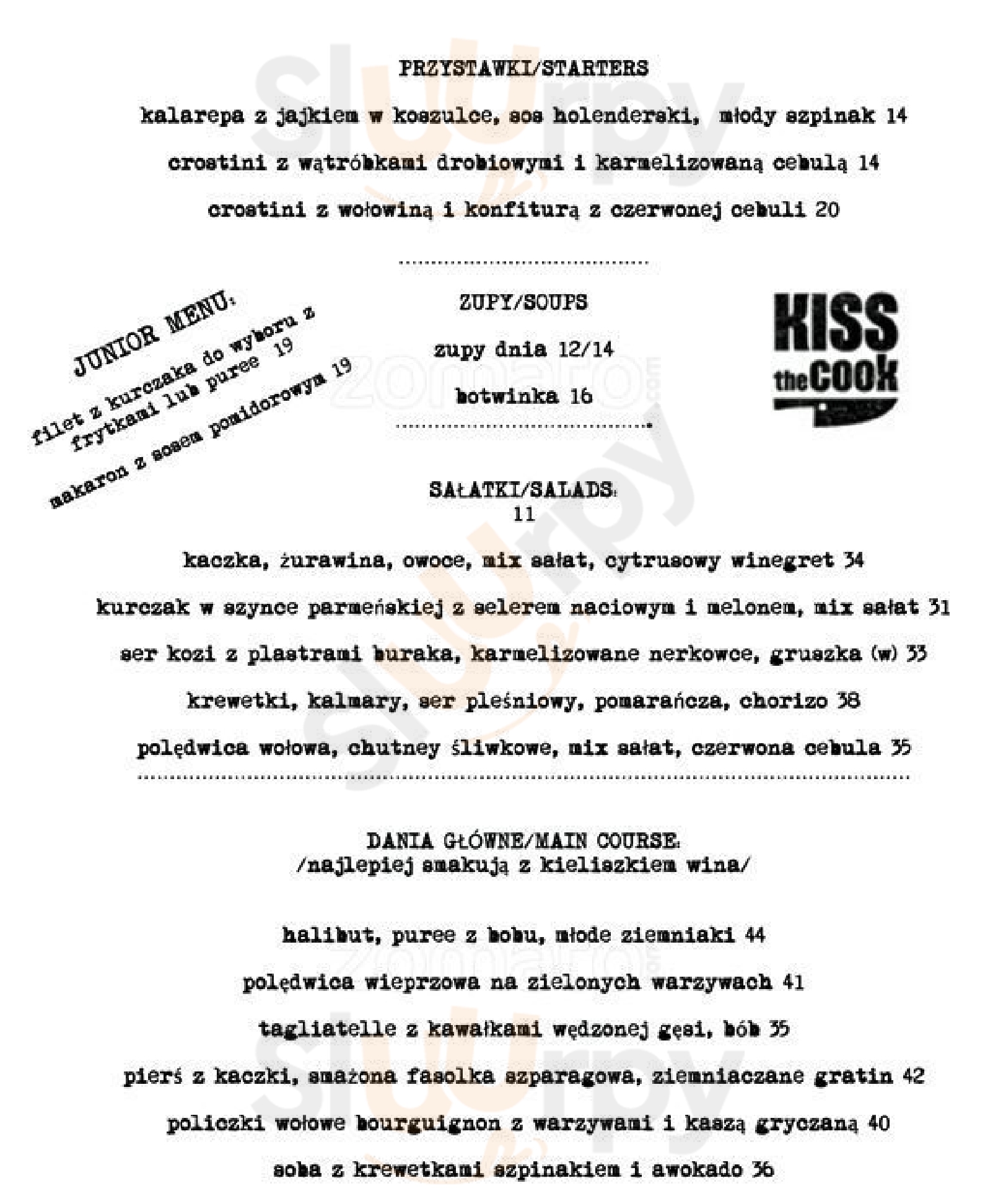 Kiss The Cook Restaurant Wrocław Menu - 1