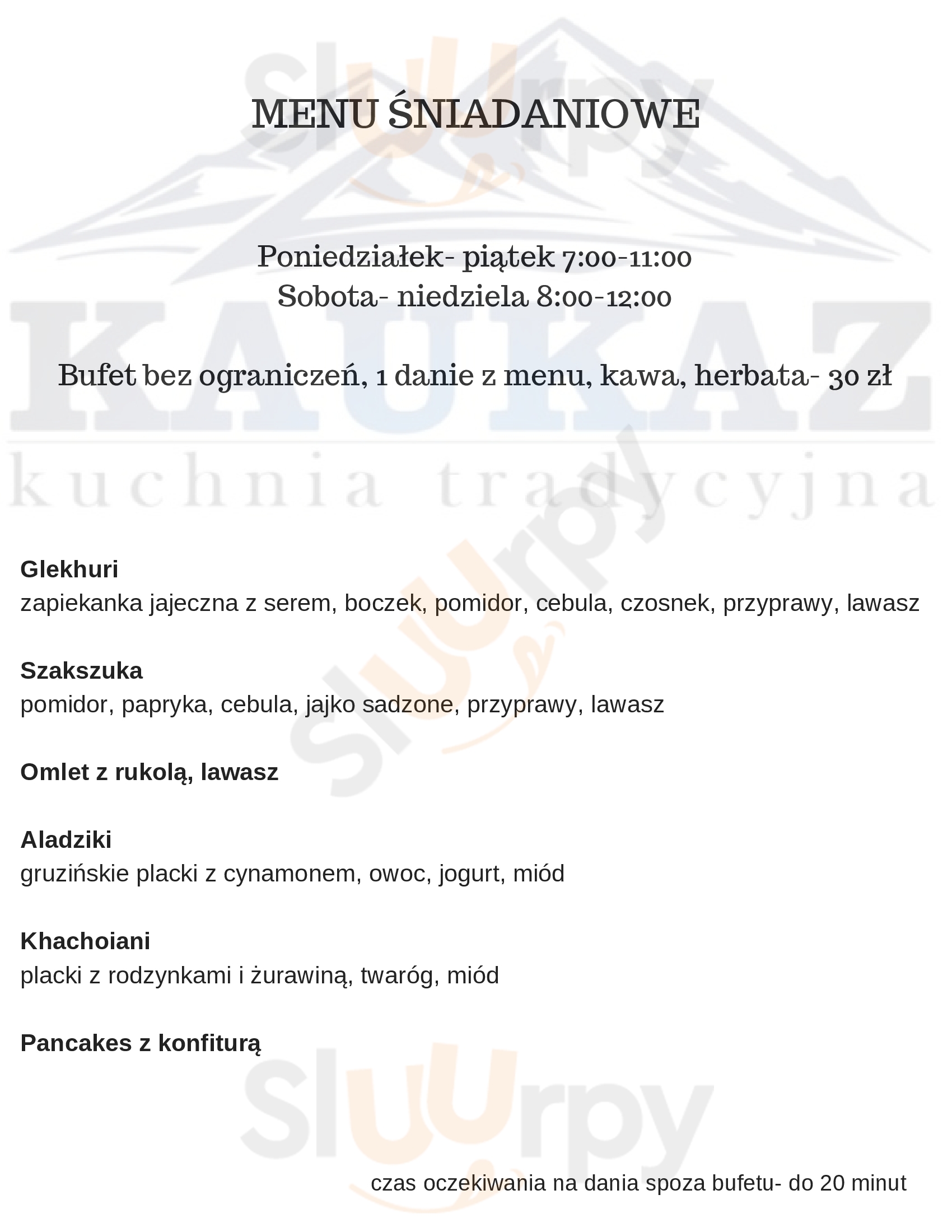 Restauracja Kaukaz Szczecin Menu - 1