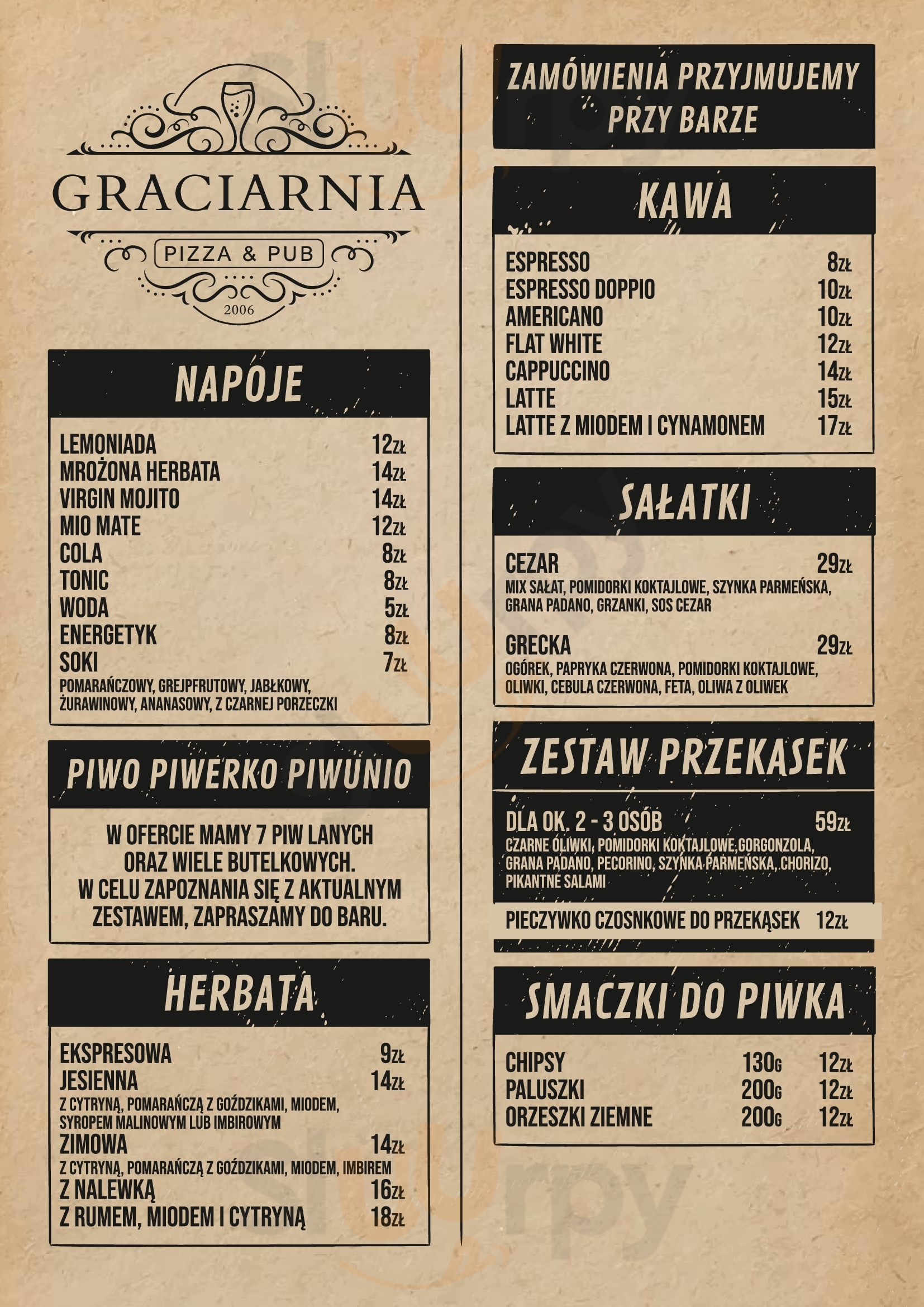 Graciarnia Pizza & Crafts Wrocław Menu - 1