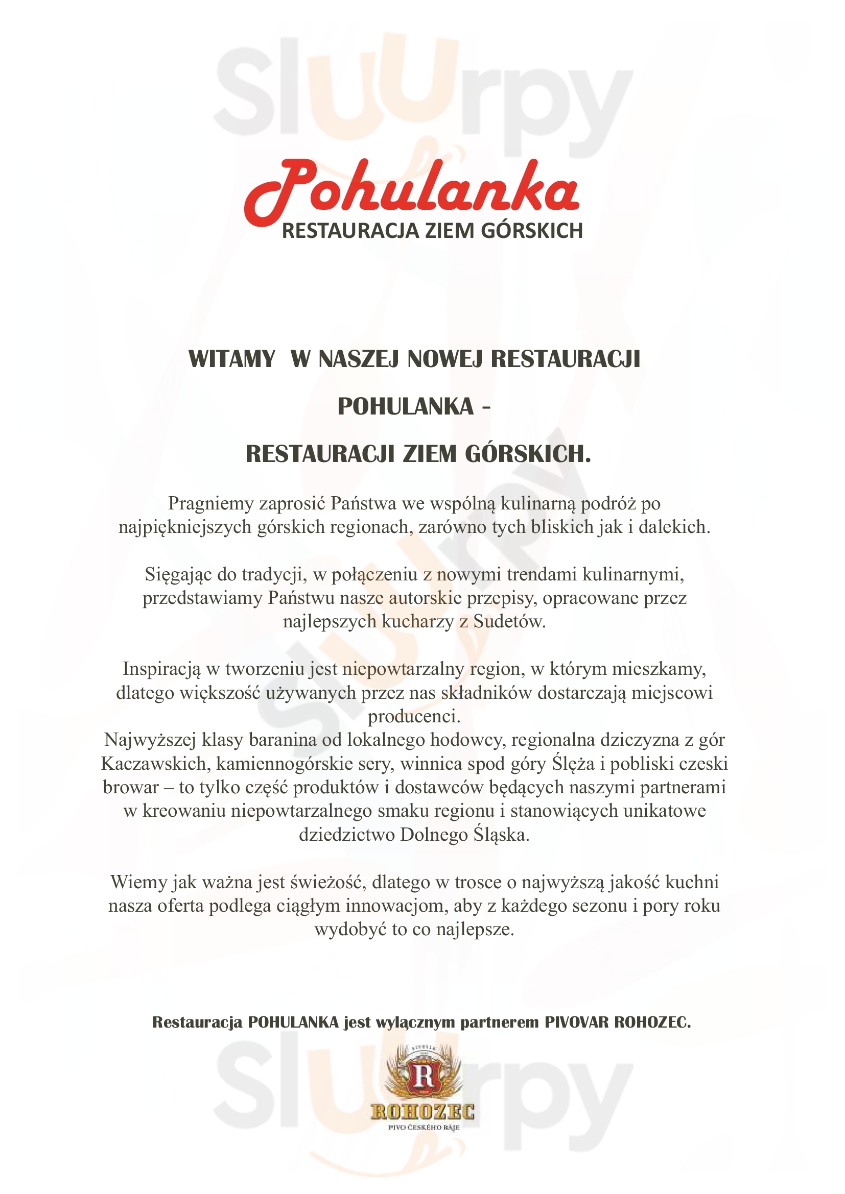Pohulanka - Restauracja Ziem Górskich Karpacz Menu - 1