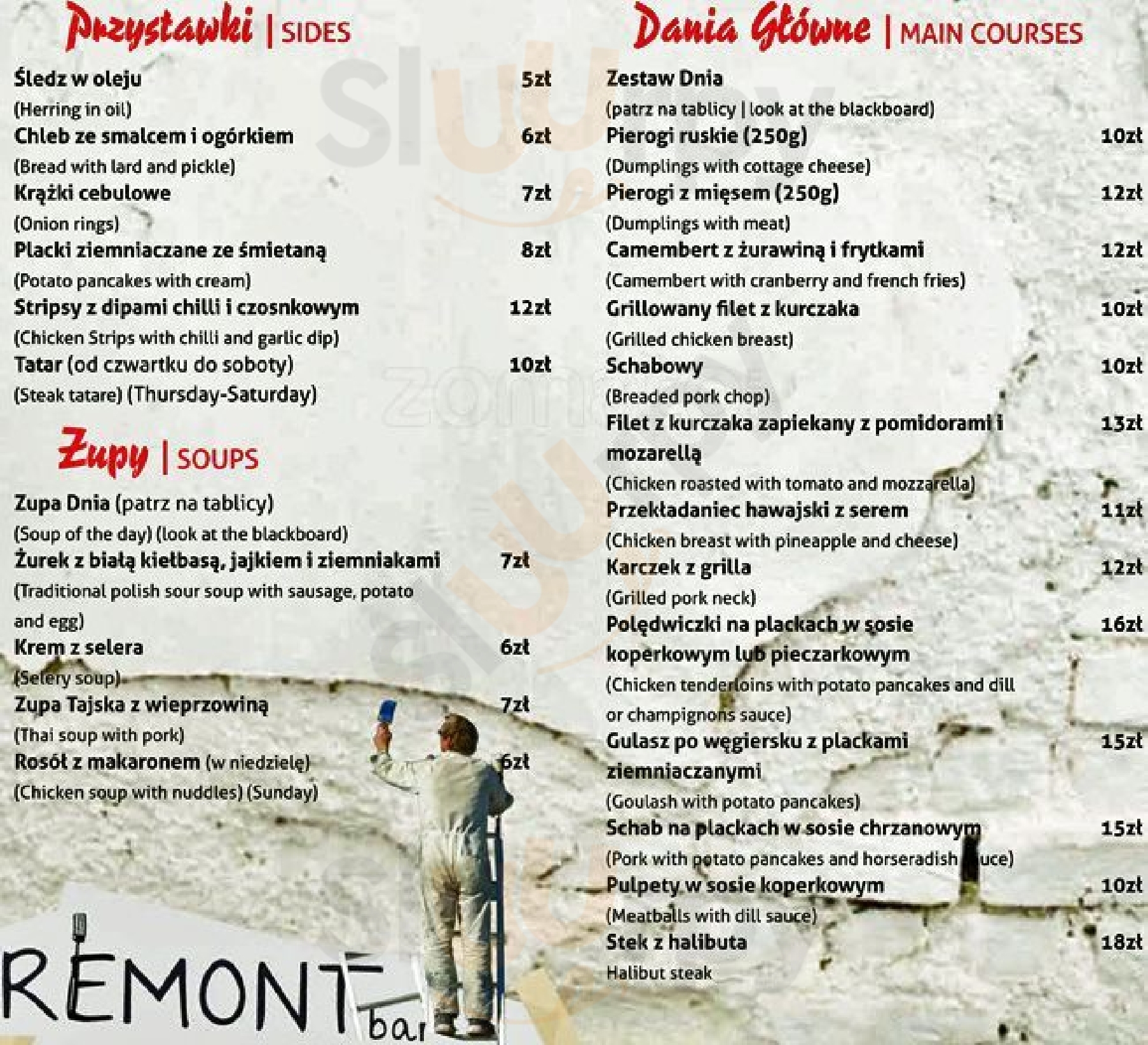 Remont Bar Wrocław Menu - 1