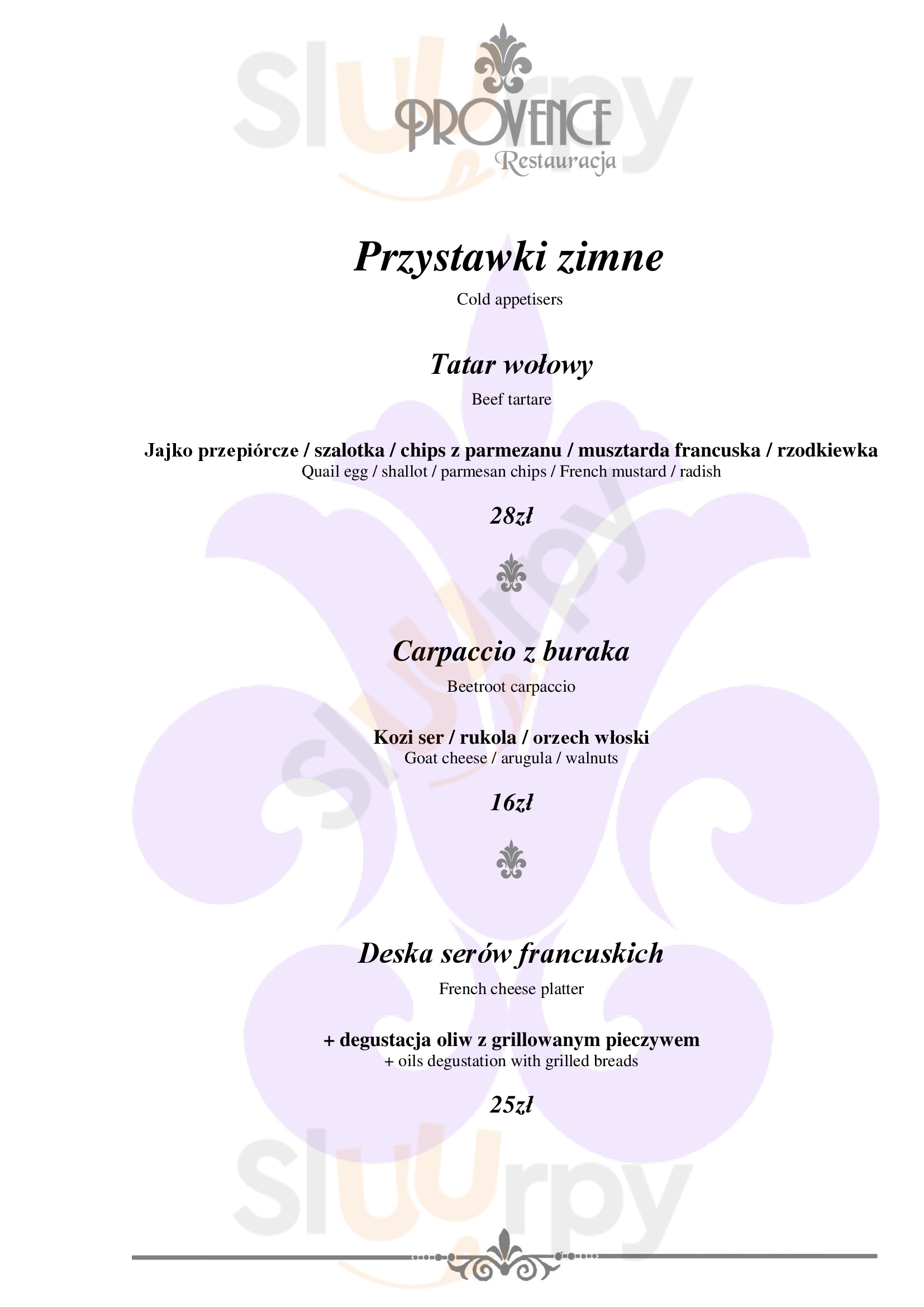 Restauracja Provence Dzierżoniów Menu - 1