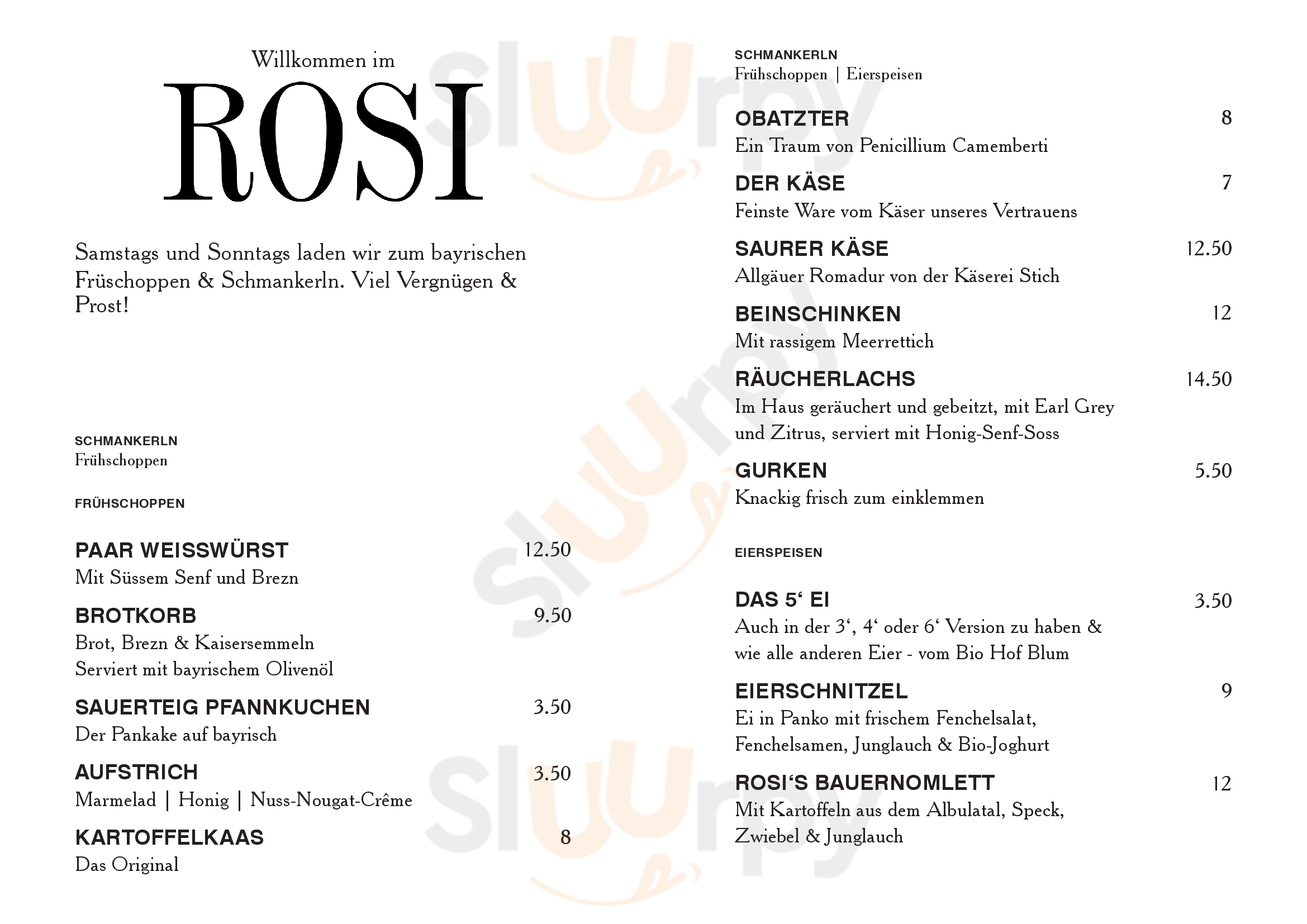 Restaurant Rosi Zürich Menu - 1