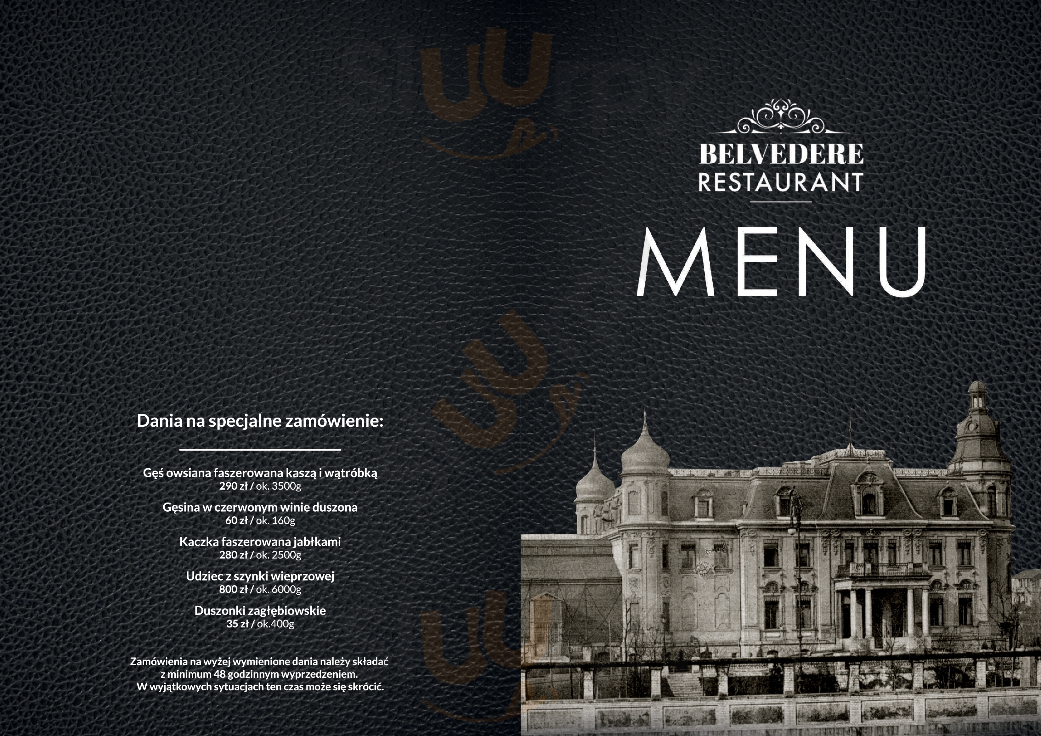 Belvedere Restauracja Sosnowiec Menu - 1