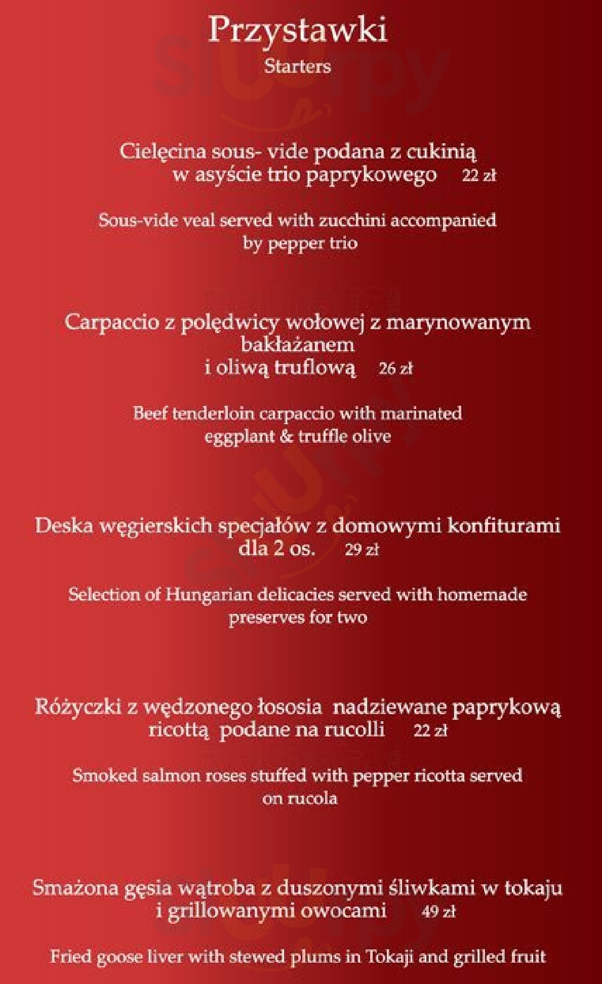 Restauracja Zaklęty Czardasz Katowice Menu - 1