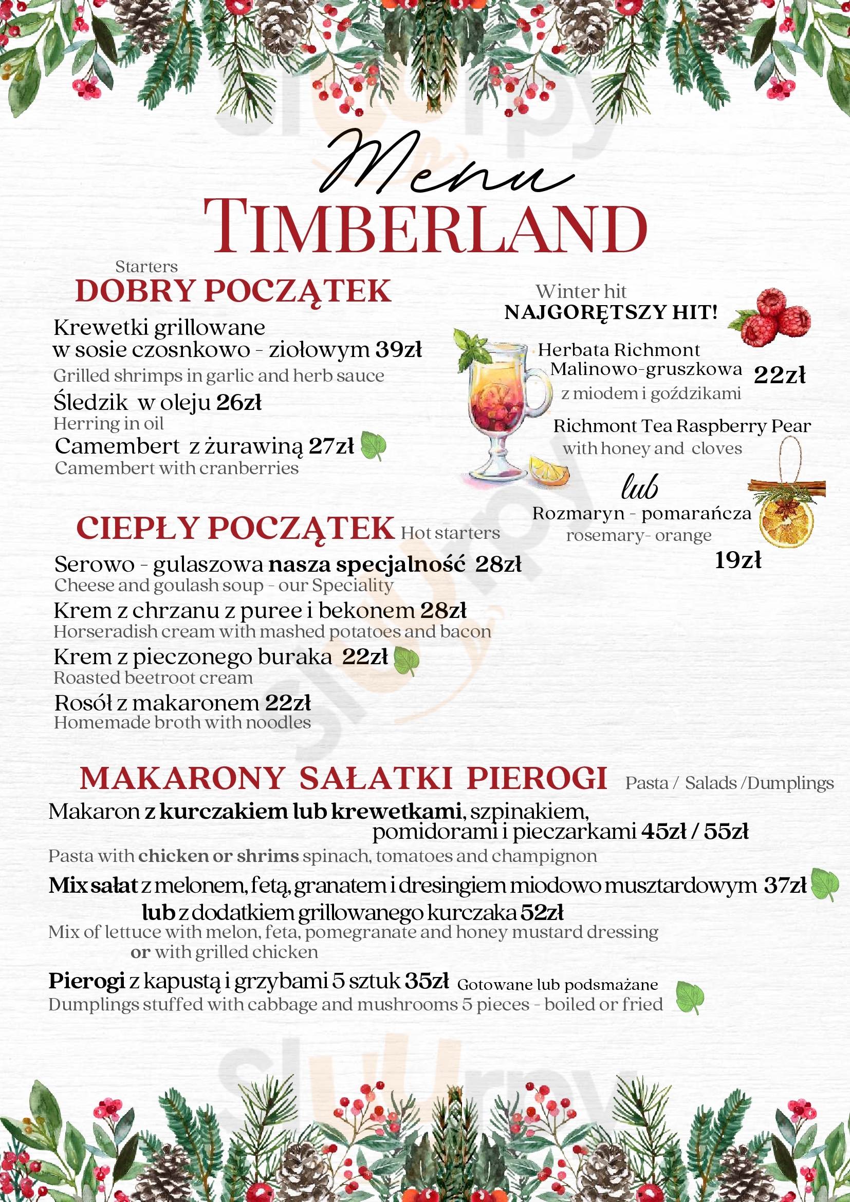 Timberland Orzesze Menu - 1