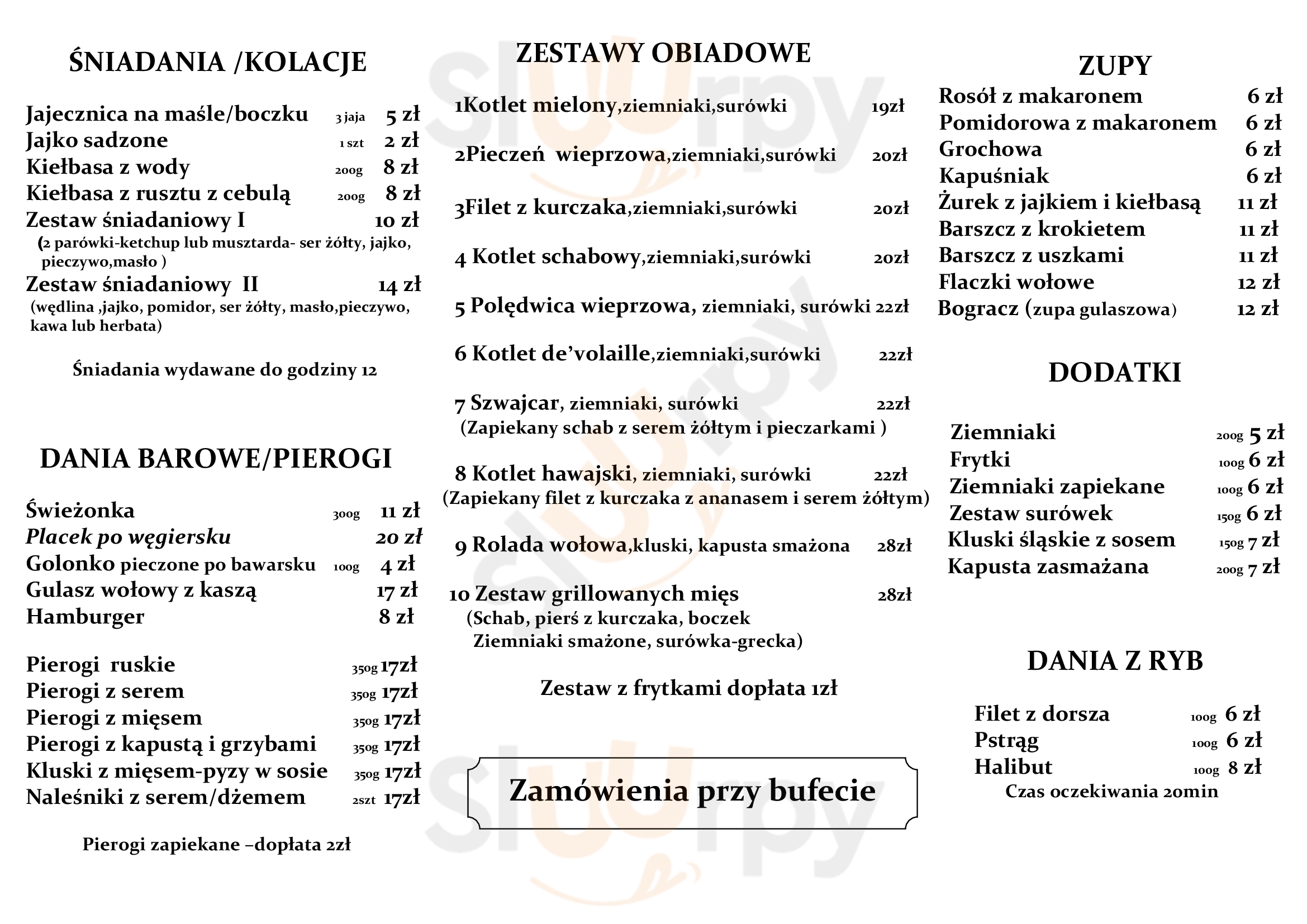 Zajazd Albatros Siewierz Menu - 1