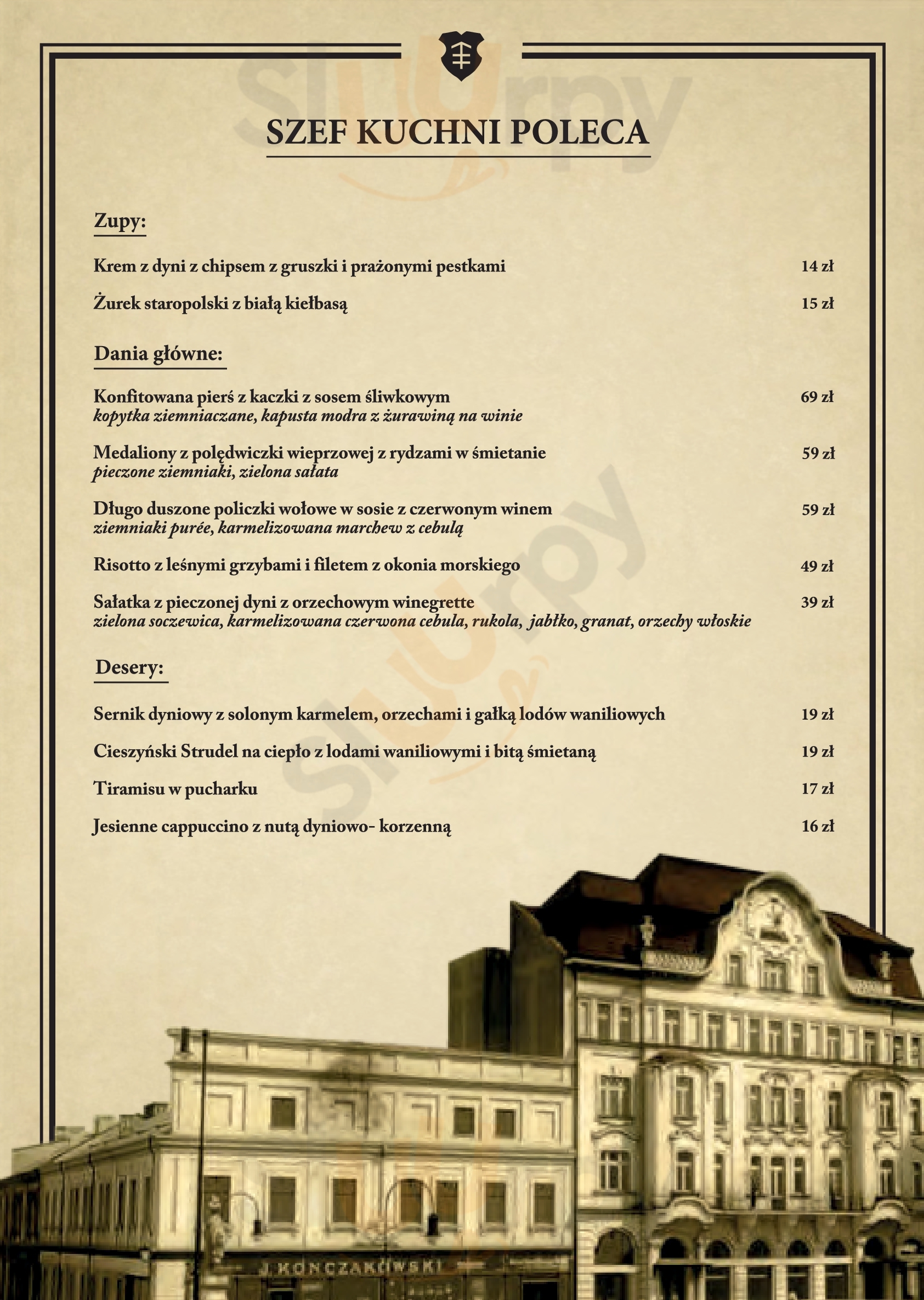 Restauracja Kamienica Konczakowskich Cieszyn Menu - 1