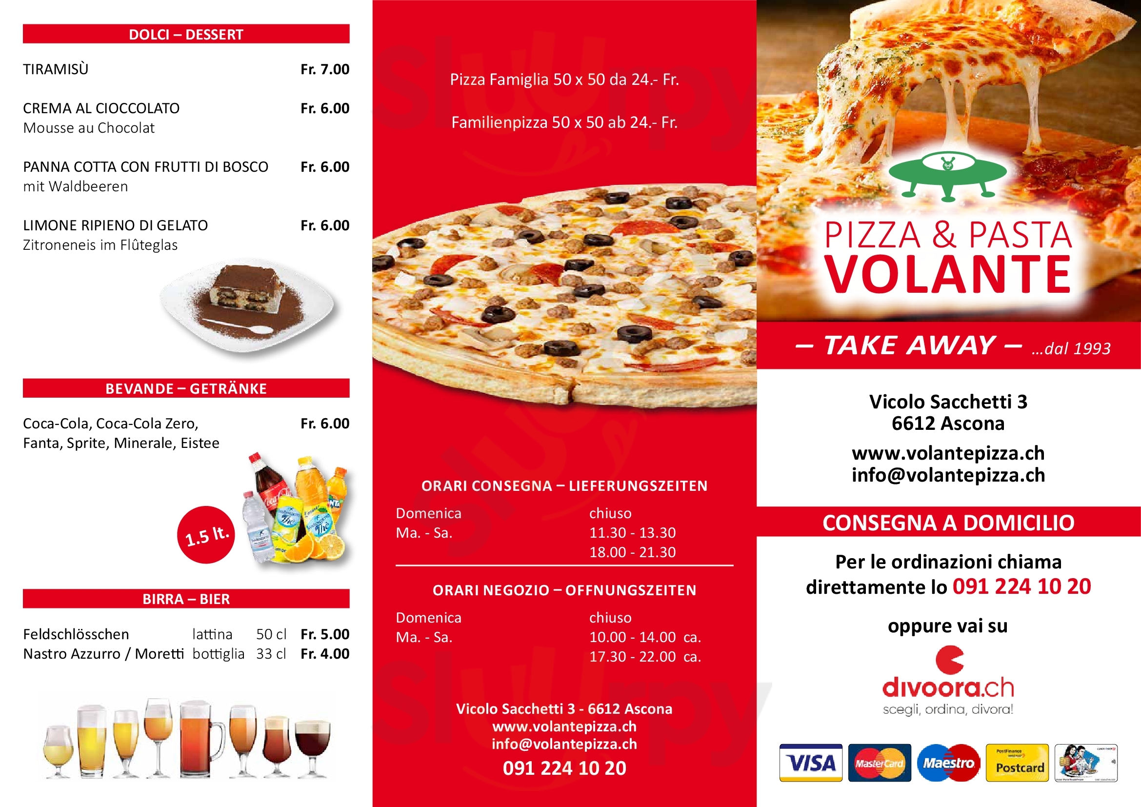 Pizza & Pasta Volante Ascona Menu - 1