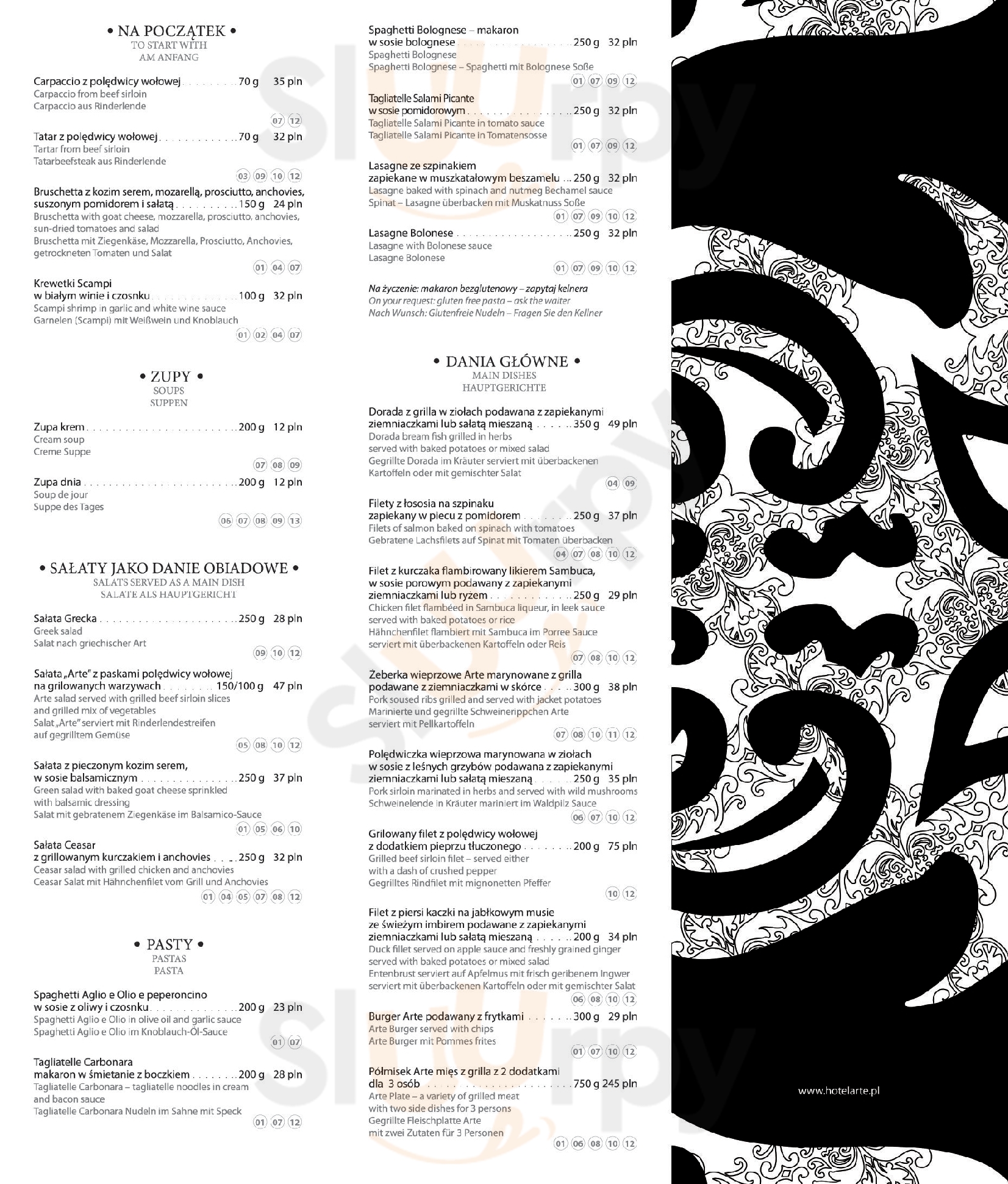 Hotel I Restauracja Arte Brzeg Menu - 1