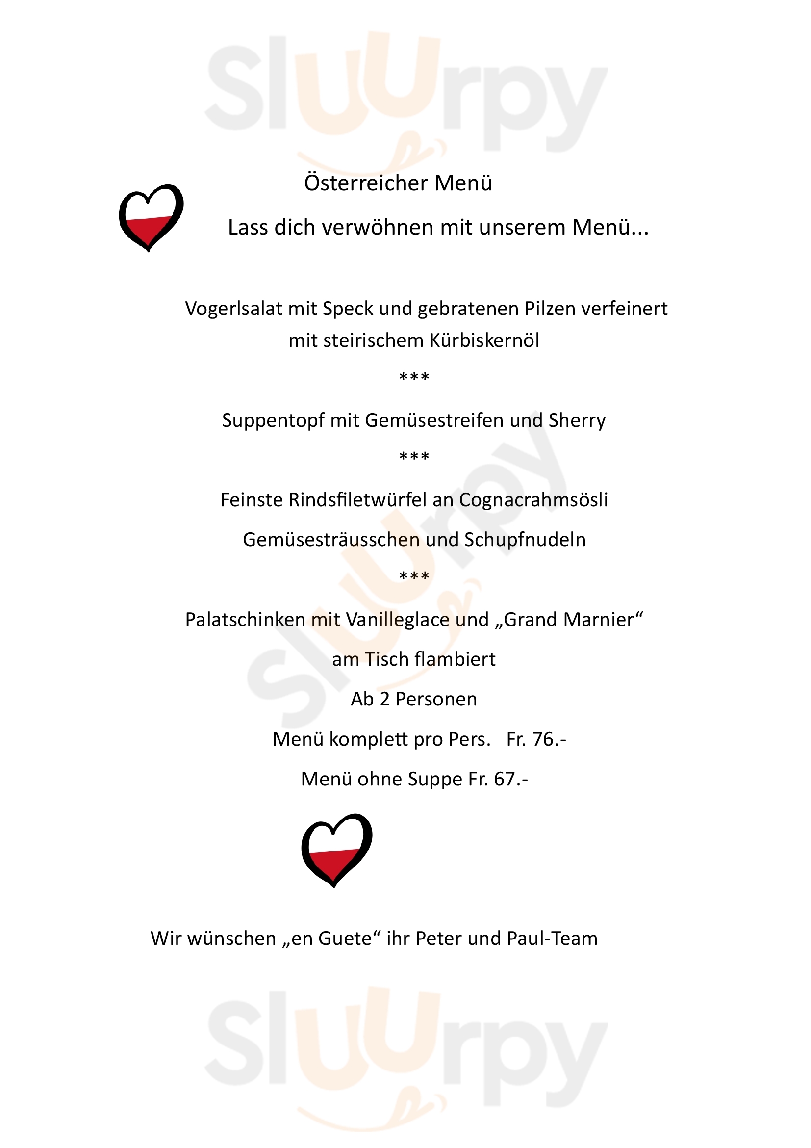 Wildpark Restaurant Peter Und Paul St. Gallen Menu - 1