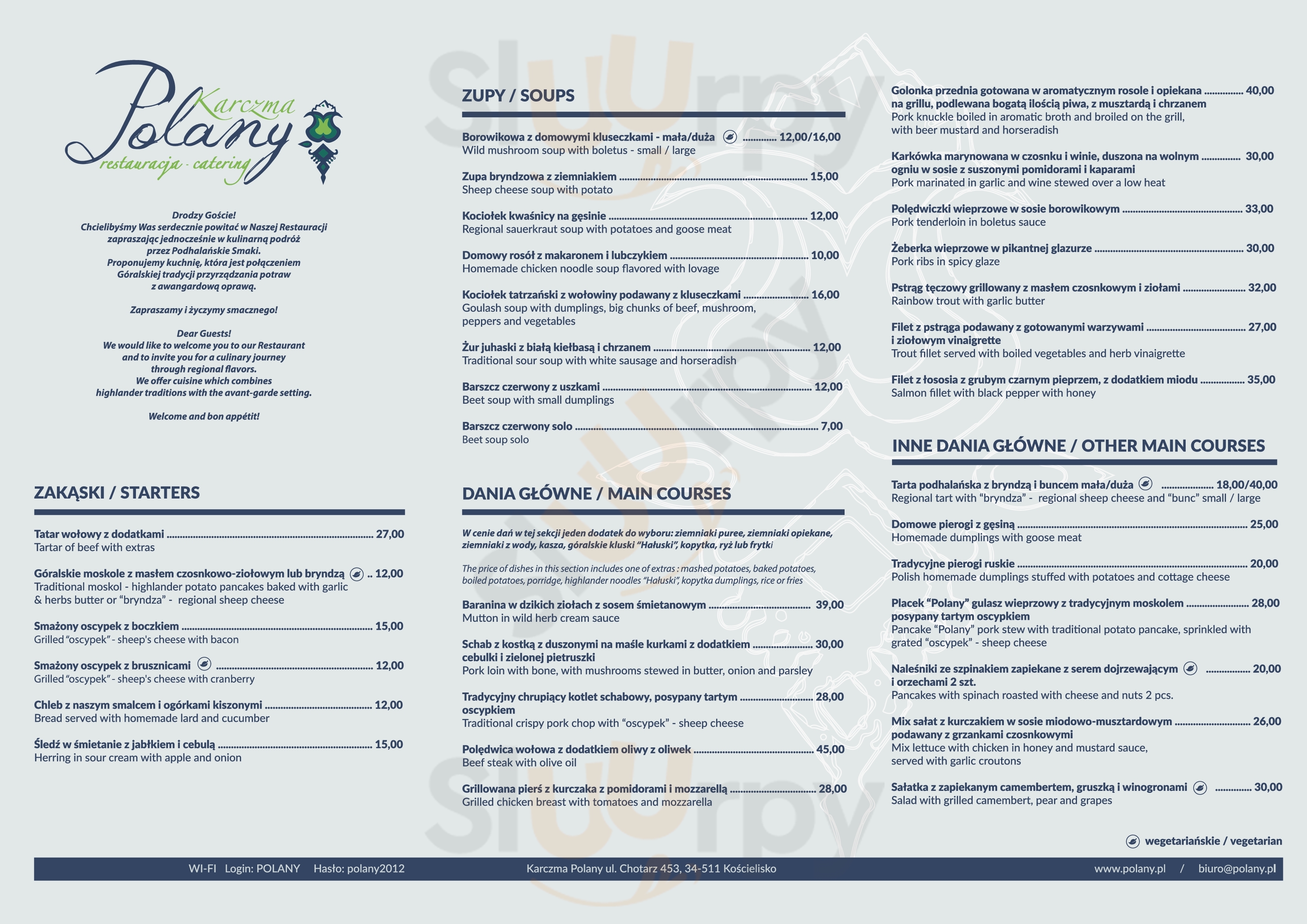 Karczma Polany Kościelisko Menu - 1