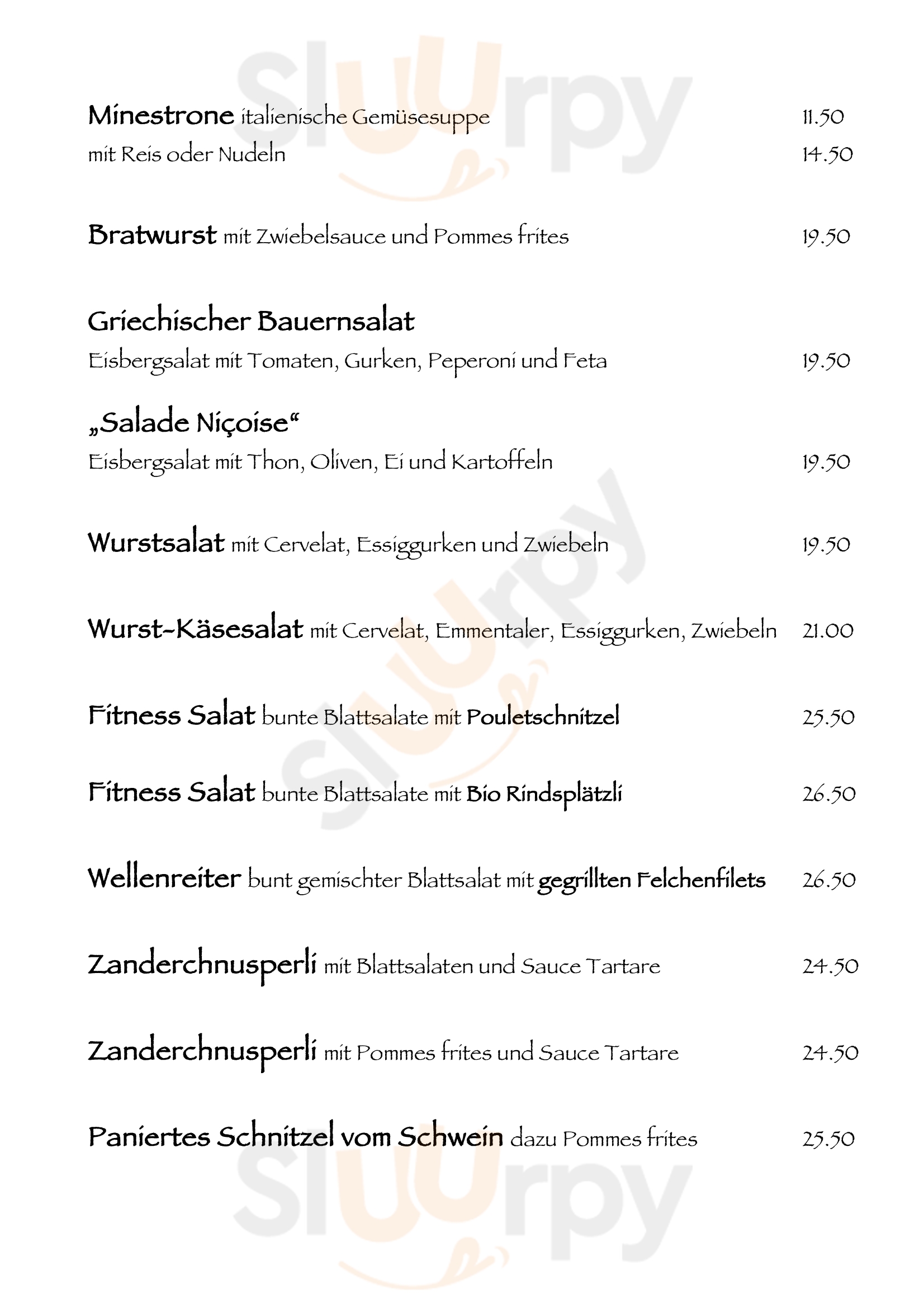 Hafenrestaurant Alti Badi Kreuzlingen Menu - 1