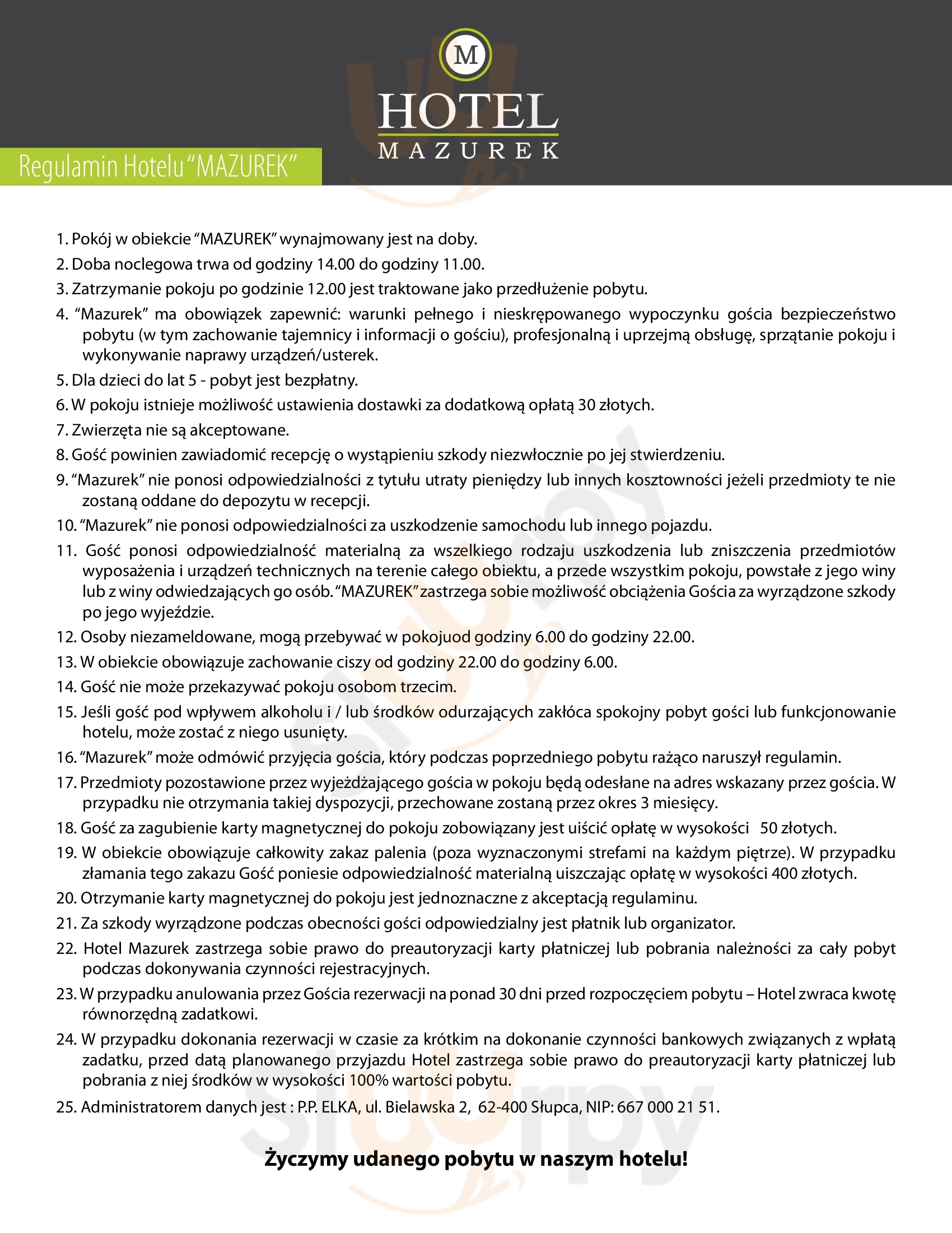 Restauracja Córka Mazurka Koło Menu - 1