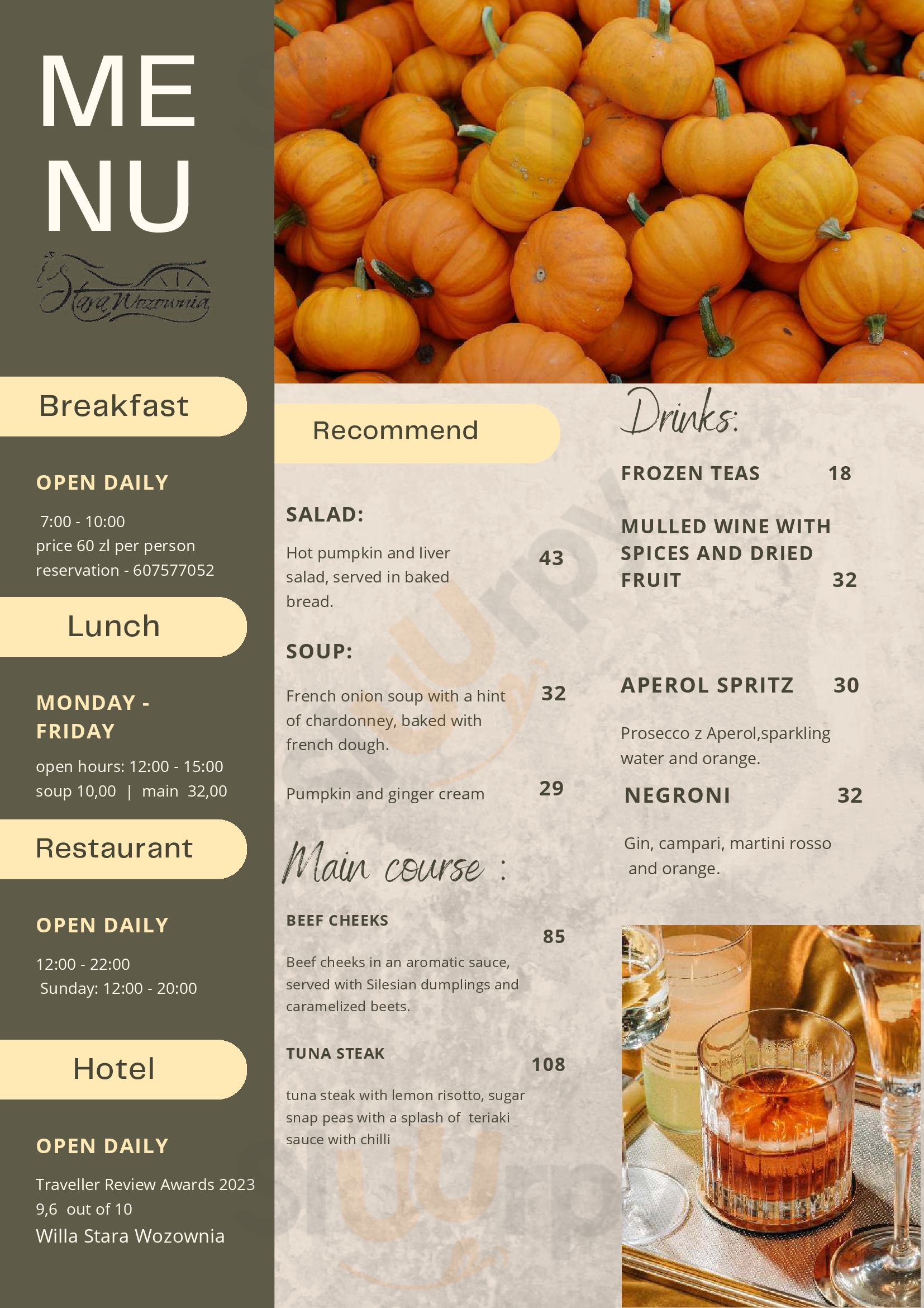 Restauracja Stara Wozownia Lusowo Menu - 1