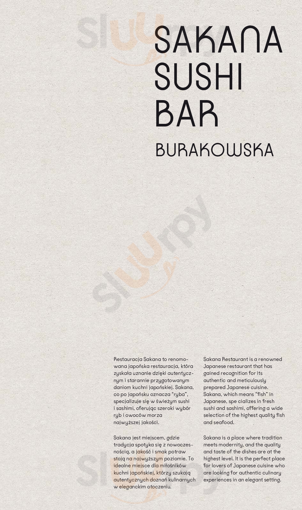 Main Menu - Sakana Sushi And Sticks