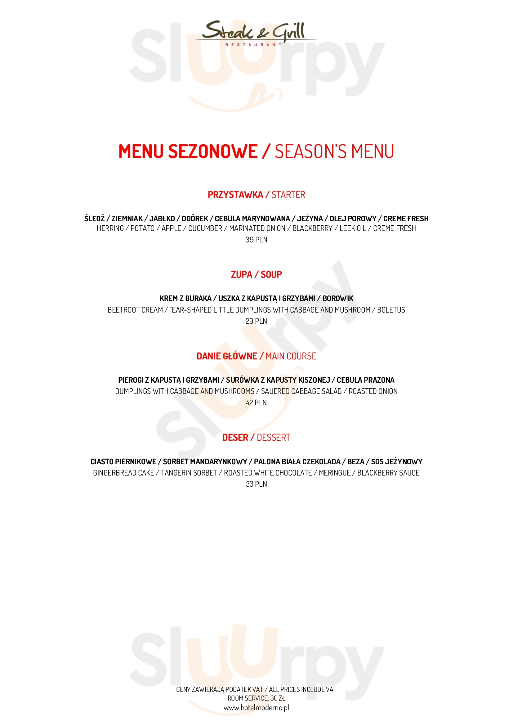 Steak & Grill Restaurant Poznań Menu - 1