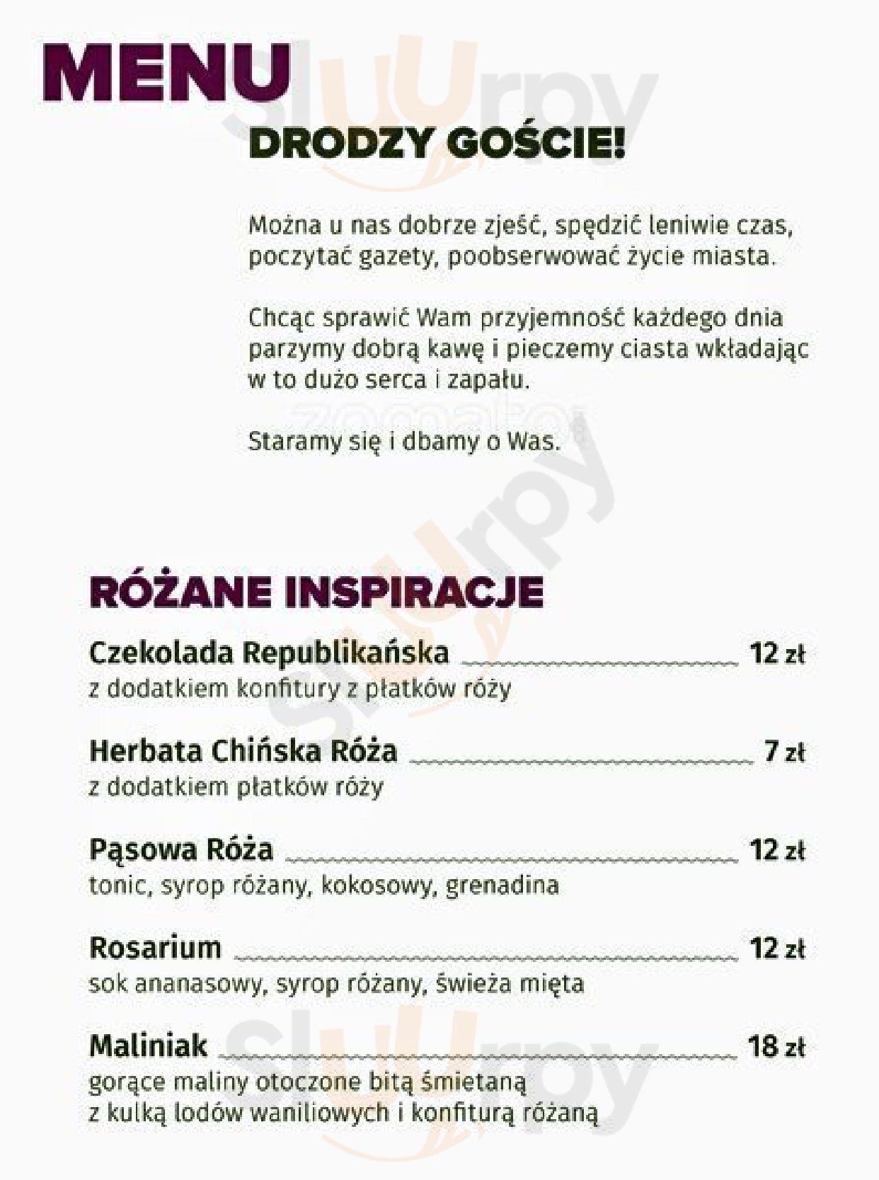 Republika Róż Poznań Menu - 1