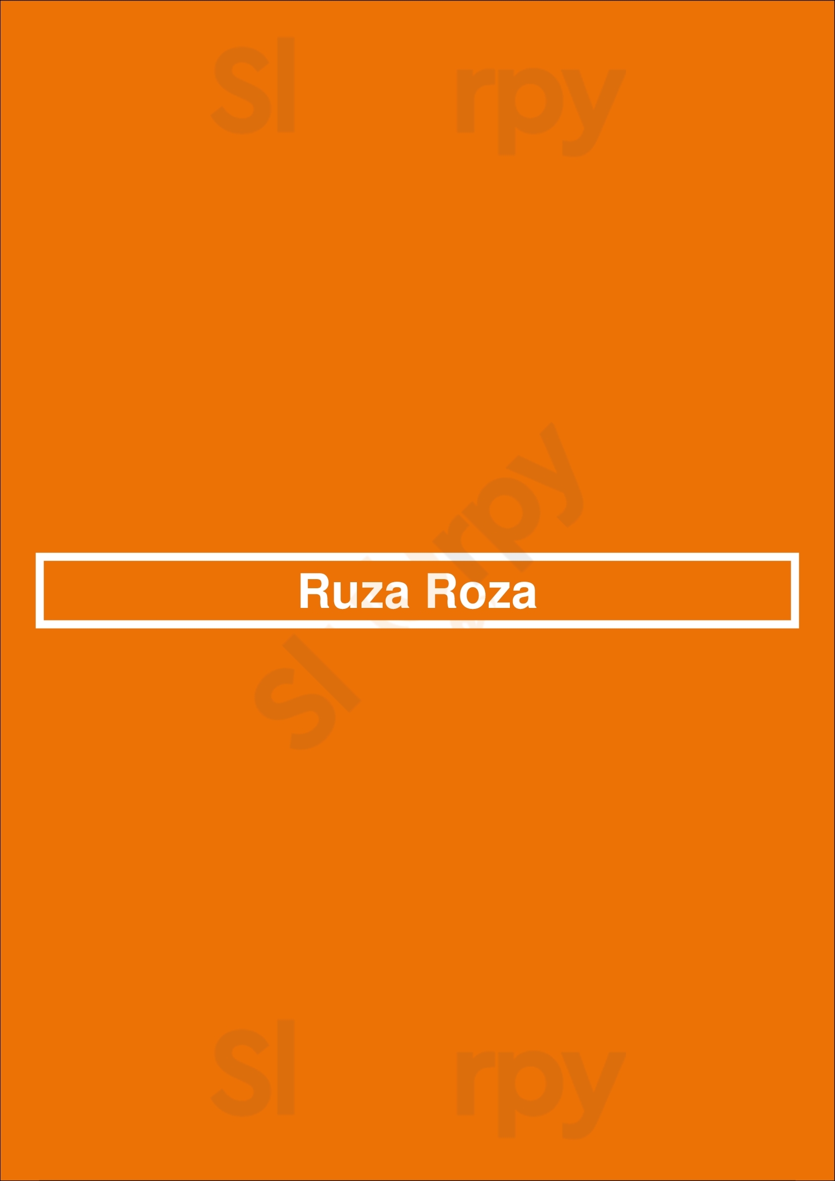 Ruza Roza Warszawa Menu - 1