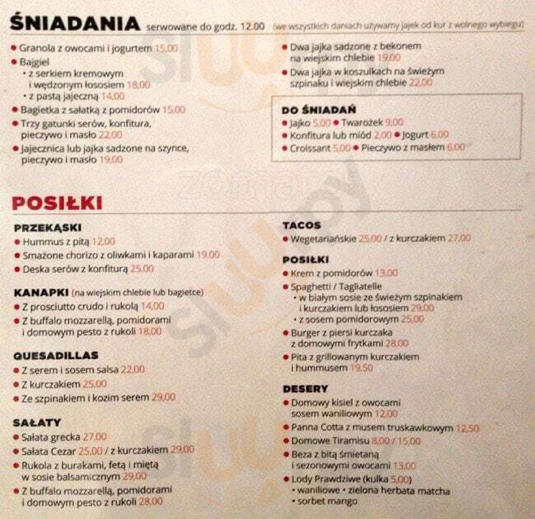 Miedzy Nami Cafe Warszawa Menu - 1