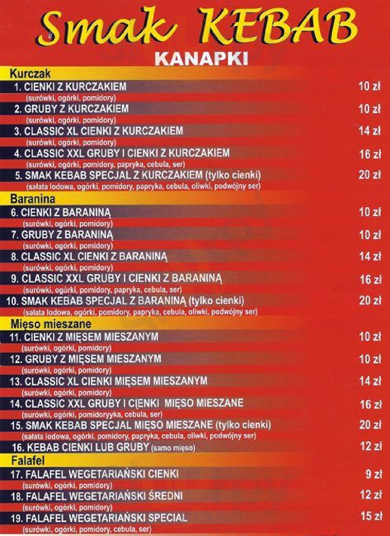Smak Kebab Pruszków Menu - 1