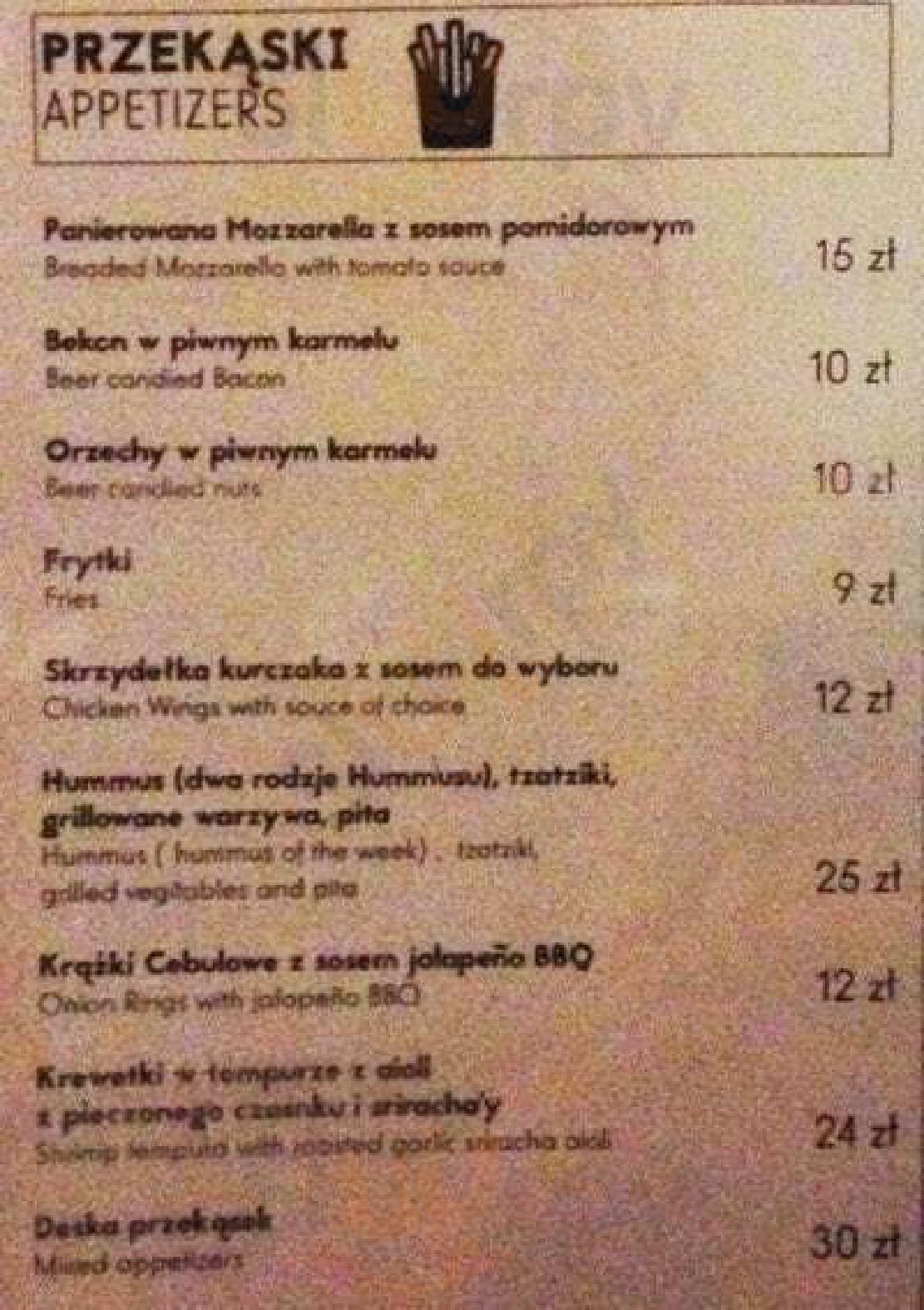Hoppiness Beer & Food Warszawa Menu - 1