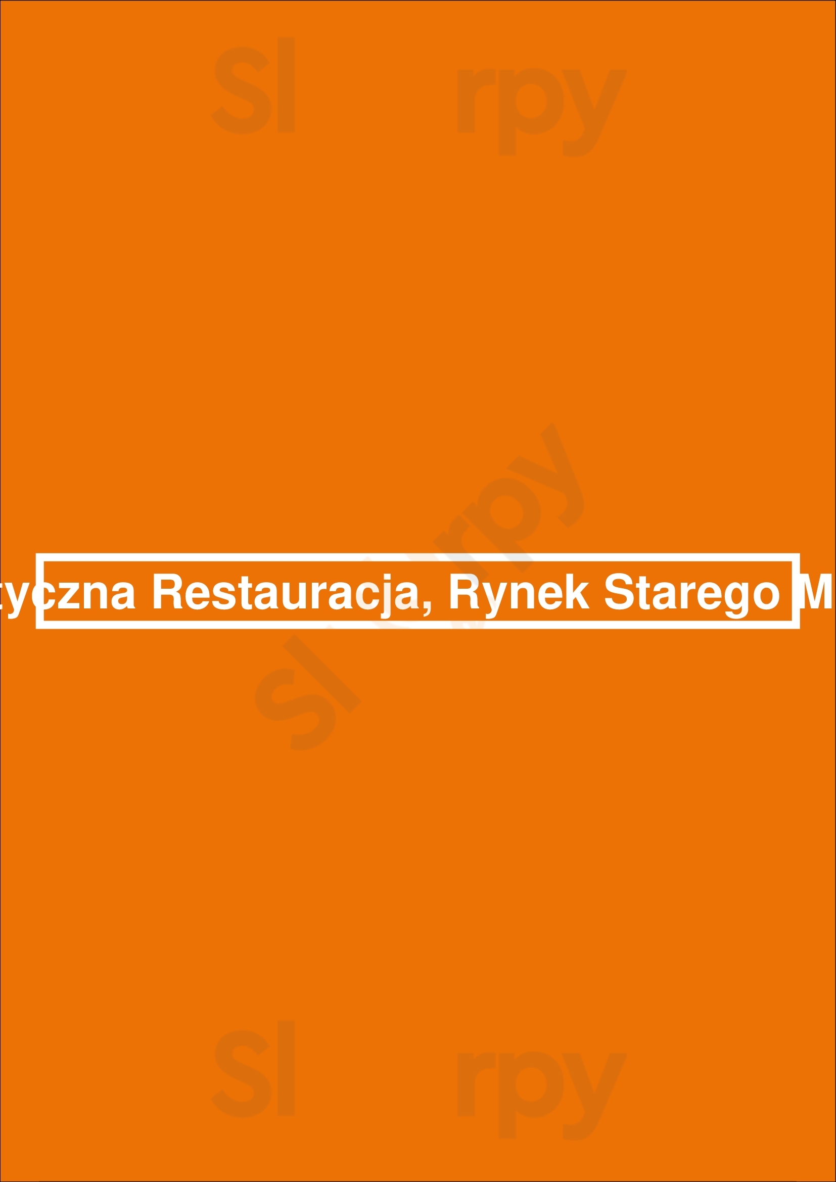 Romantyczna Restauracja, Rynek Starego Miasta 18 Warszawa Menu - 1