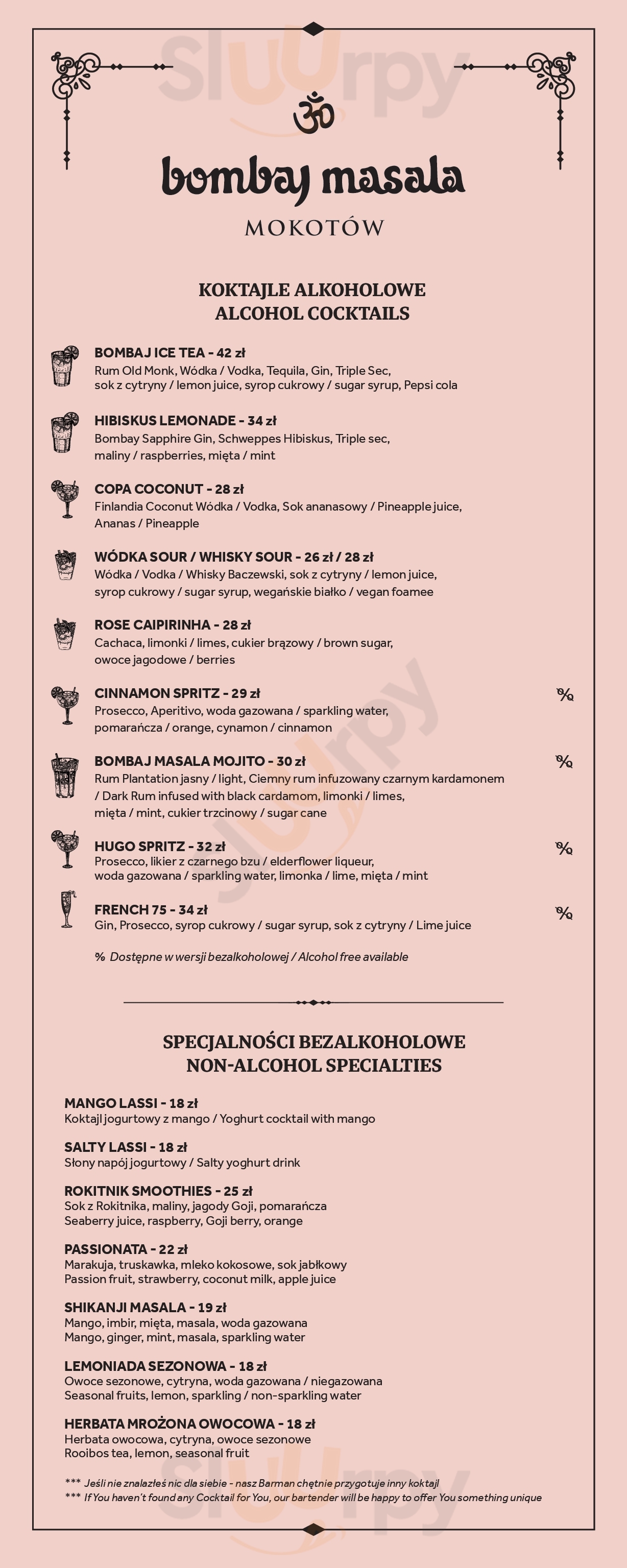 Main Menu - Bombaj Masala Mokotów