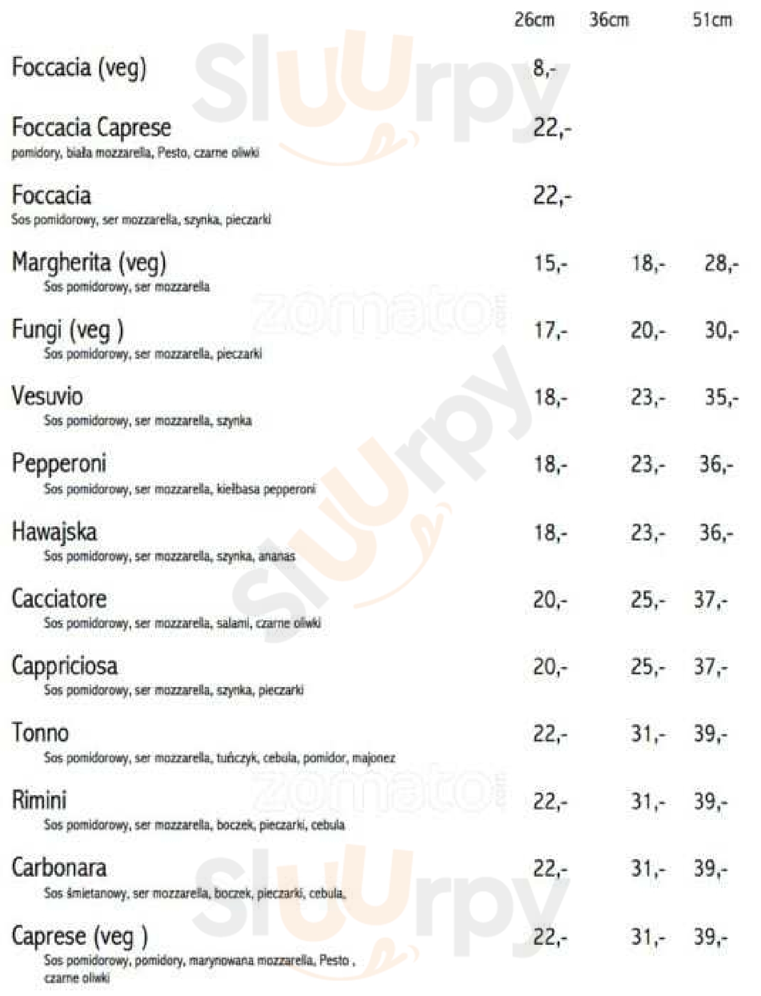 Pizzeria Złota 65 Warszawa Menu - 1