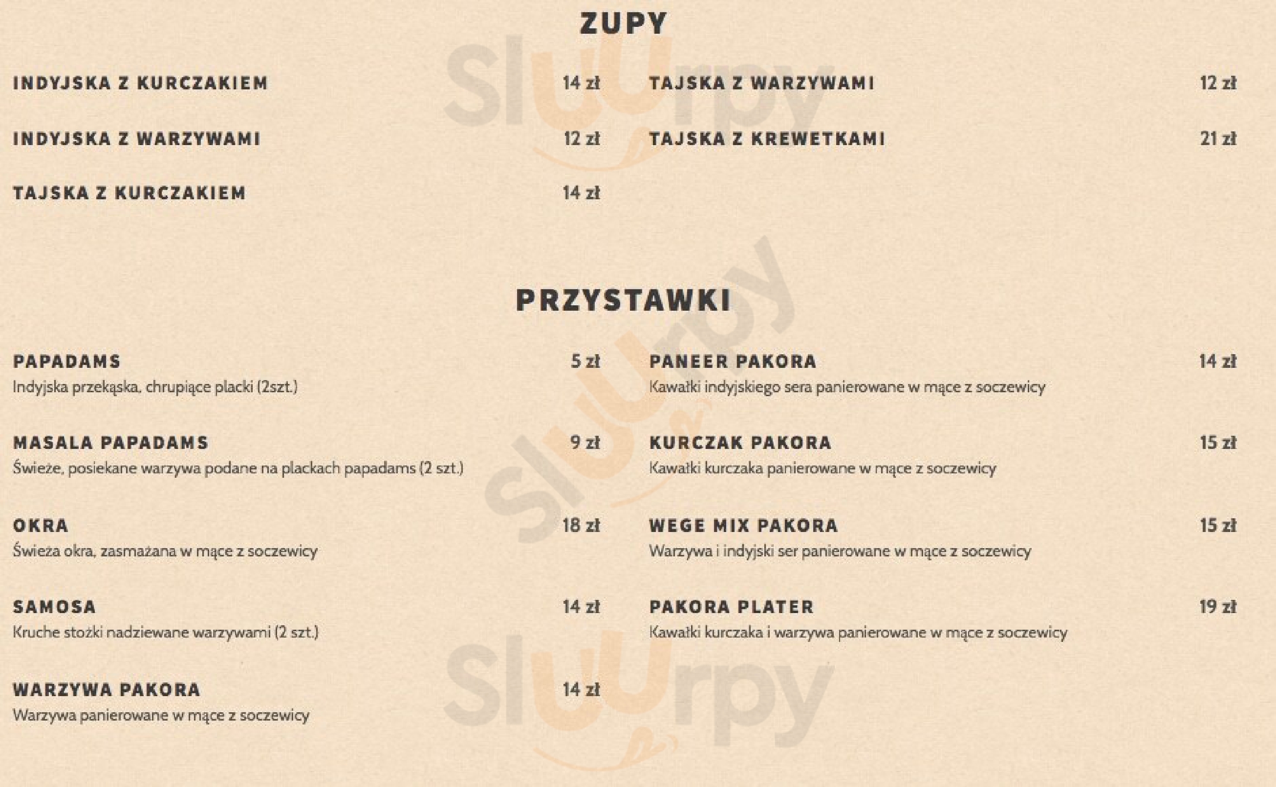 Restauracja Mandala Warszawa Menu - 1