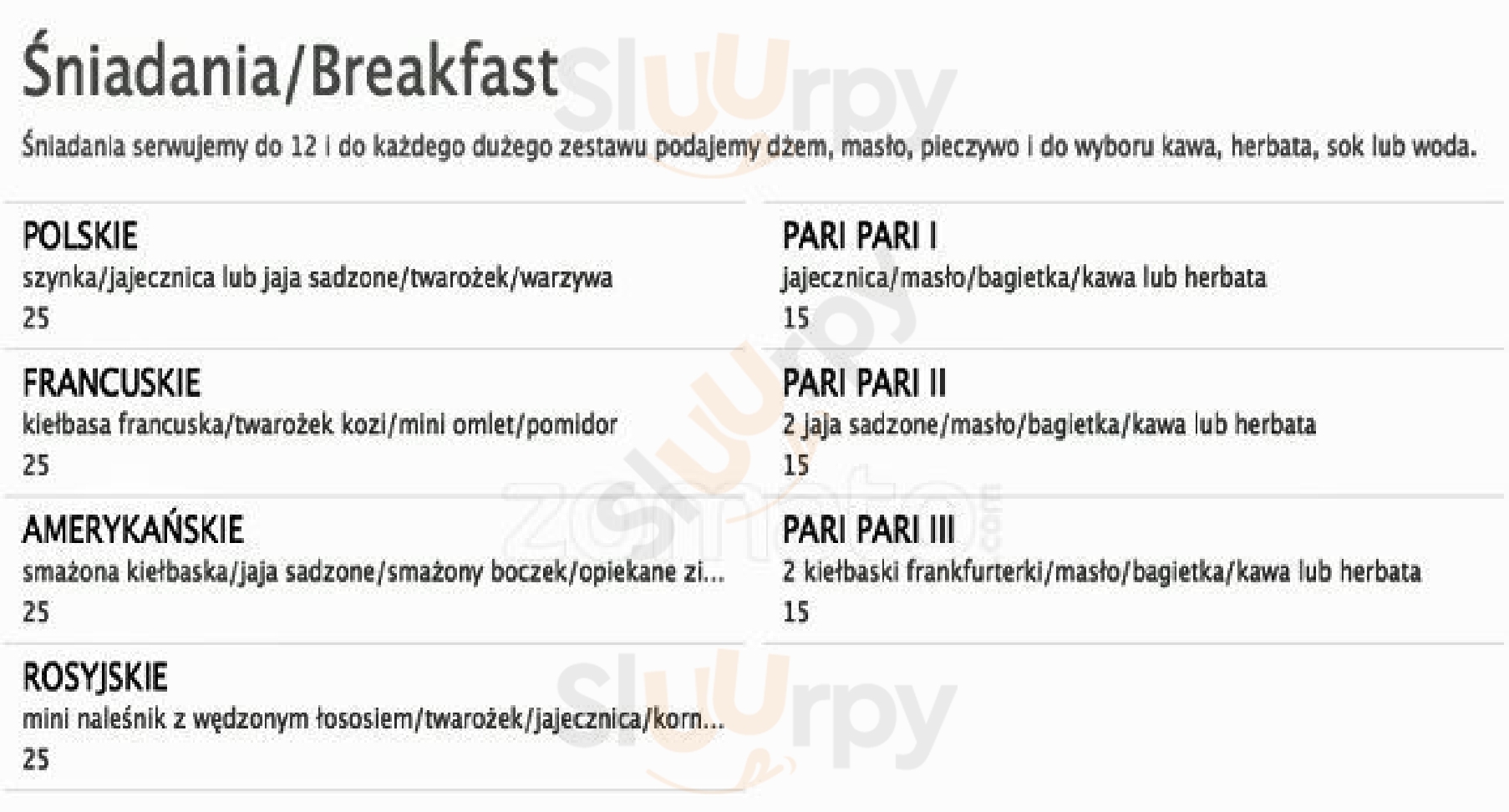 Pari Pari Warszawa Menu - 1