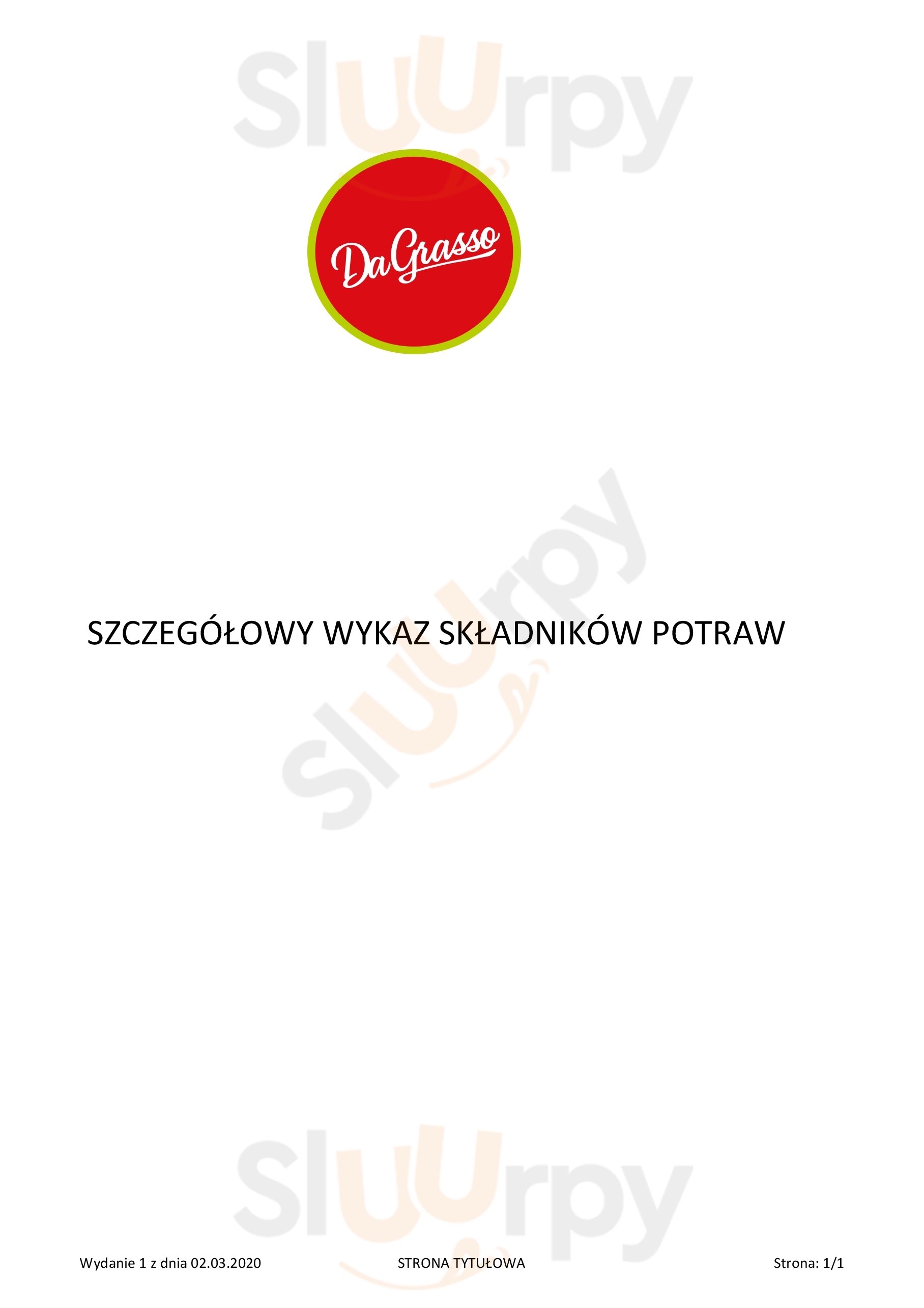 Da Grasso Sokołów Podlaski Menu - 1