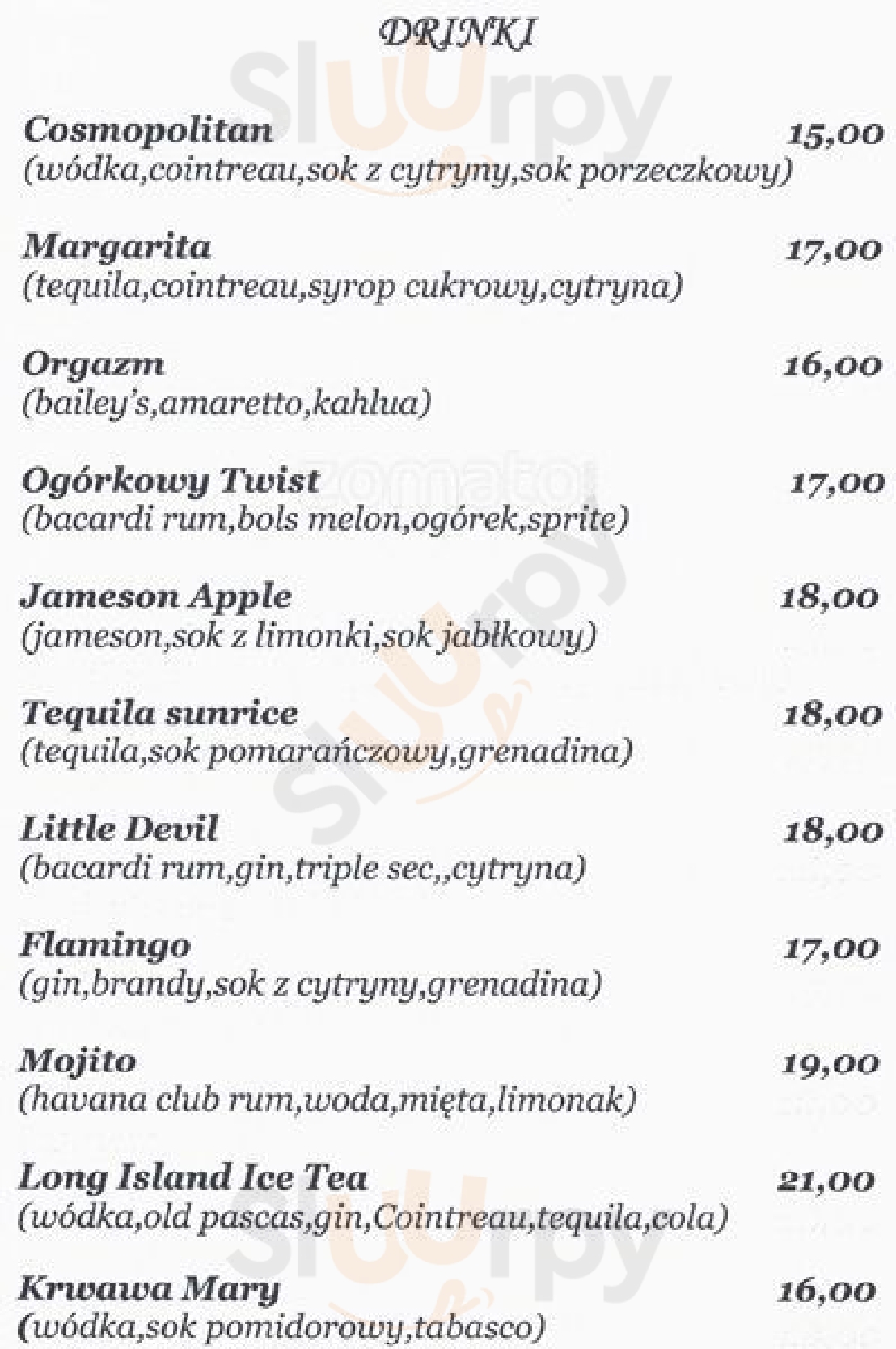 Gospoda Zbójnicka Warszawa Menu - 1