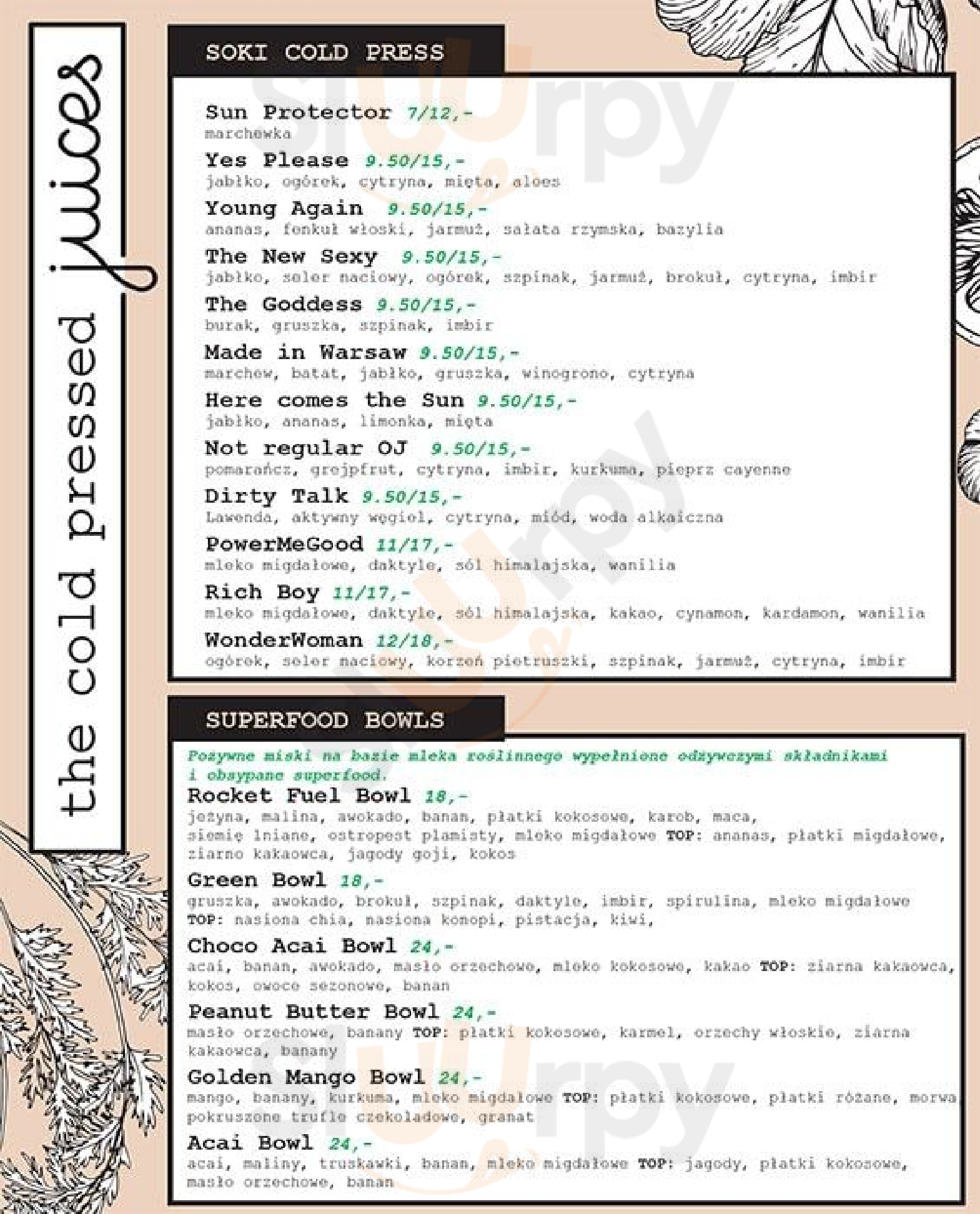 The Cold Pressed Juices Warszawa Menu - 1