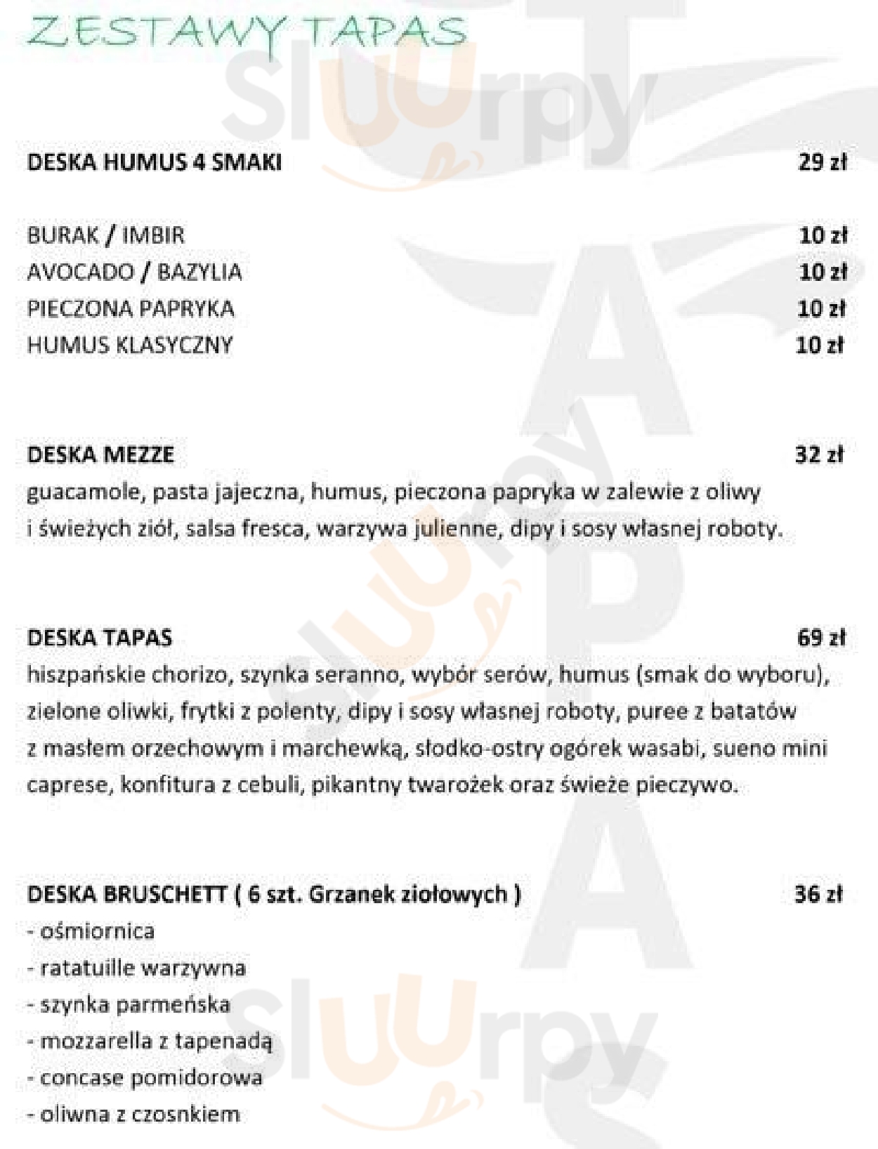 Sueño Tapas & Cocktail Bar Warszawa Menu - 1