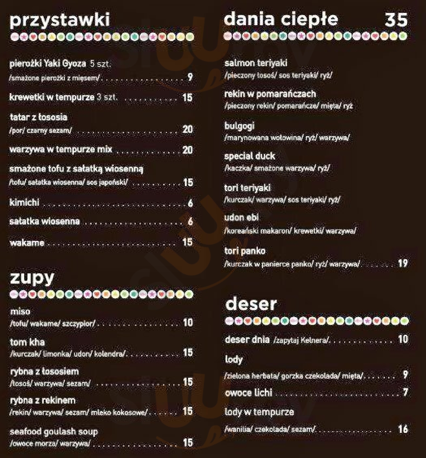 Susharnia Warszawa Menu - 1