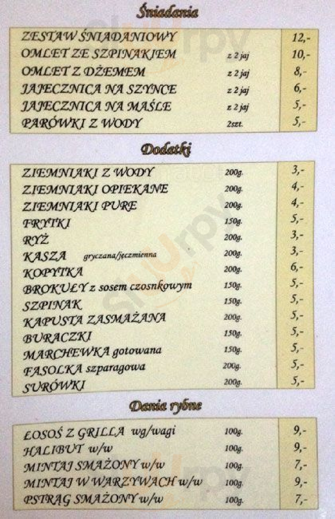 Fregata Warszawa Menu - 1