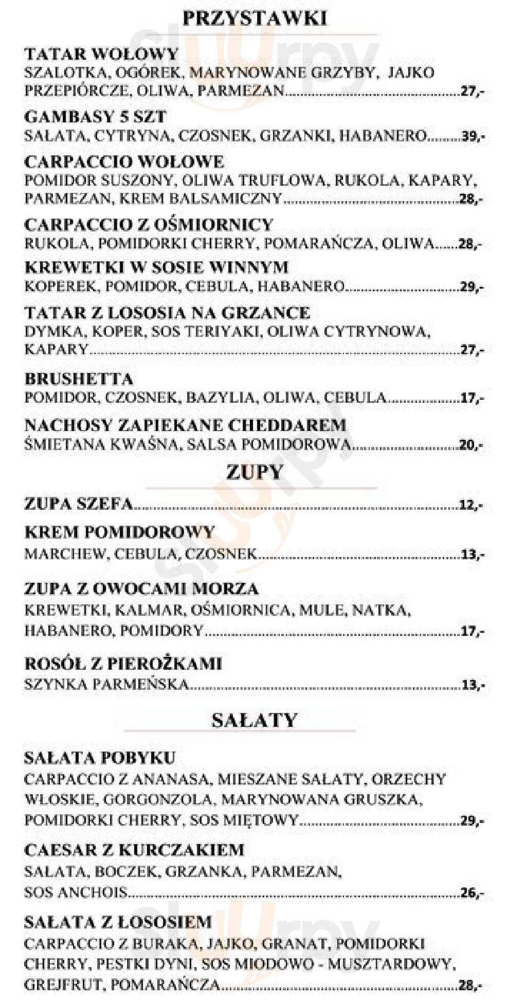 Pobyku Warszawa Menu - 1