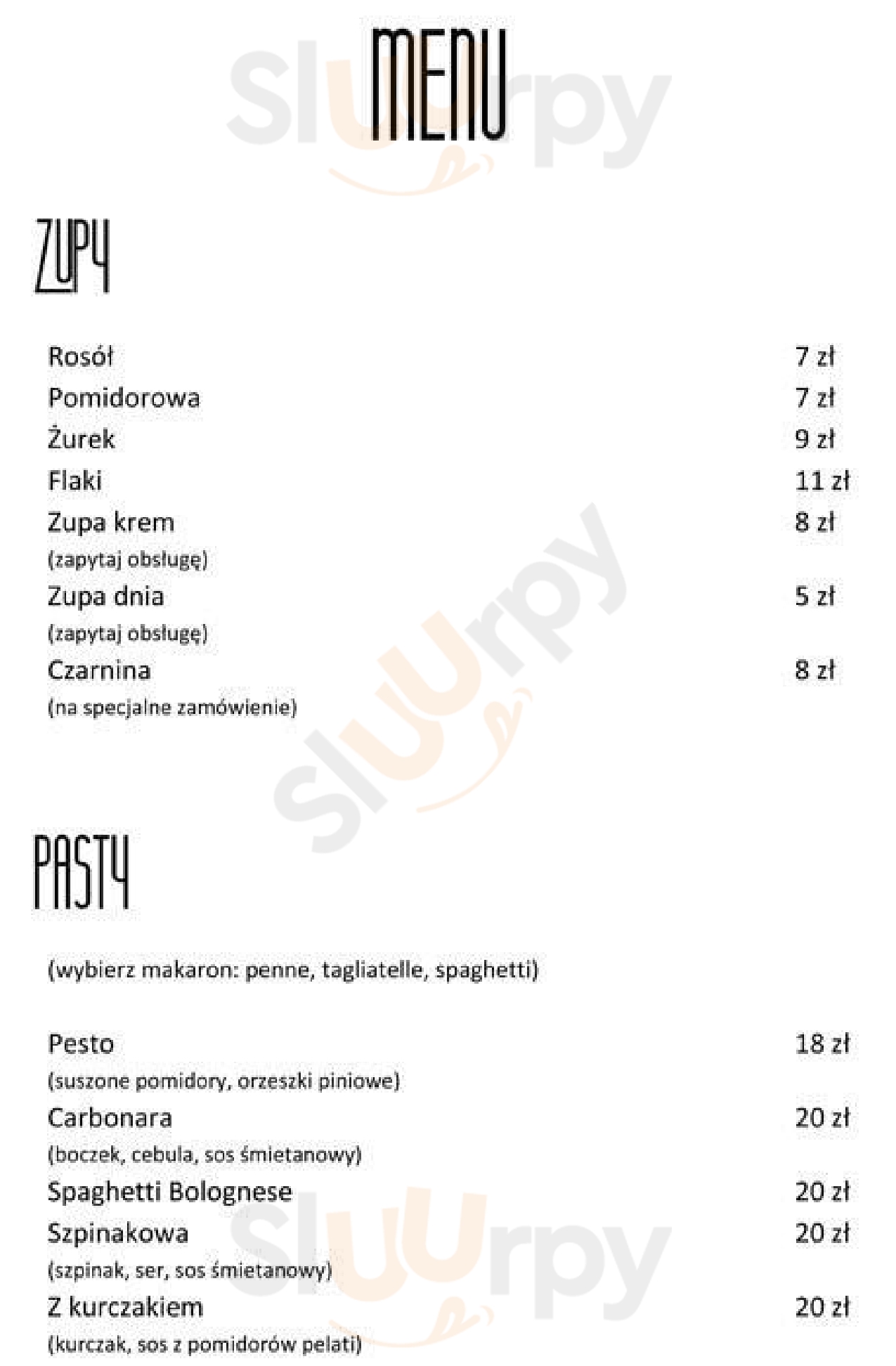 Restauracja Zapętlona Warszawa Menu - 1