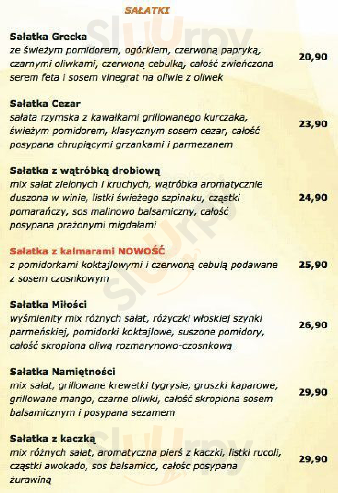 Restauracja Versilia Warszawa Menu - 1