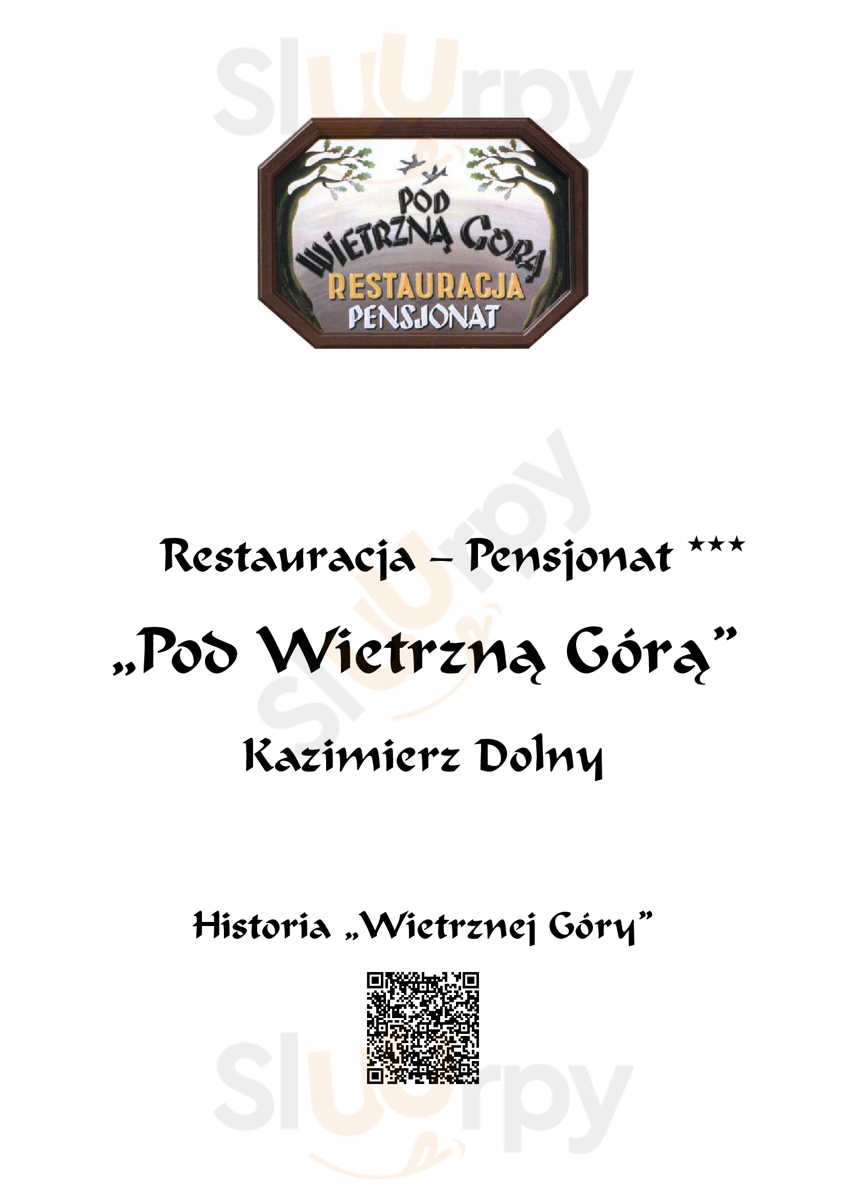 Pod Wietrzna Gora Kazimierz Dolny Menu - 1