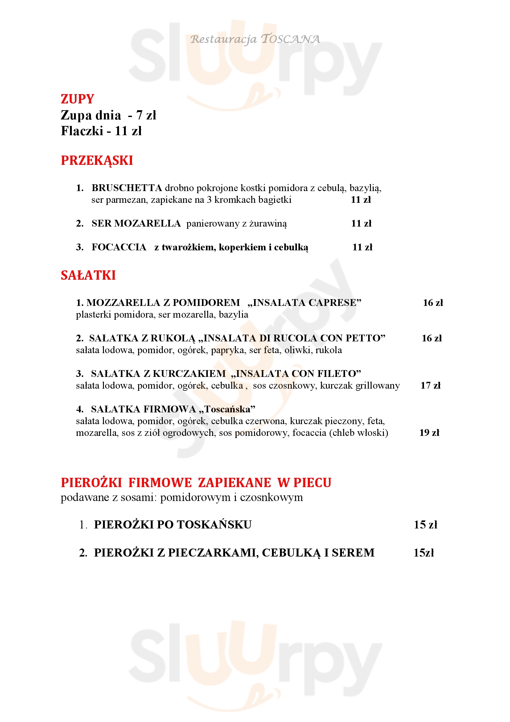 Restauracja Toscana Orzysz Menu - 1
