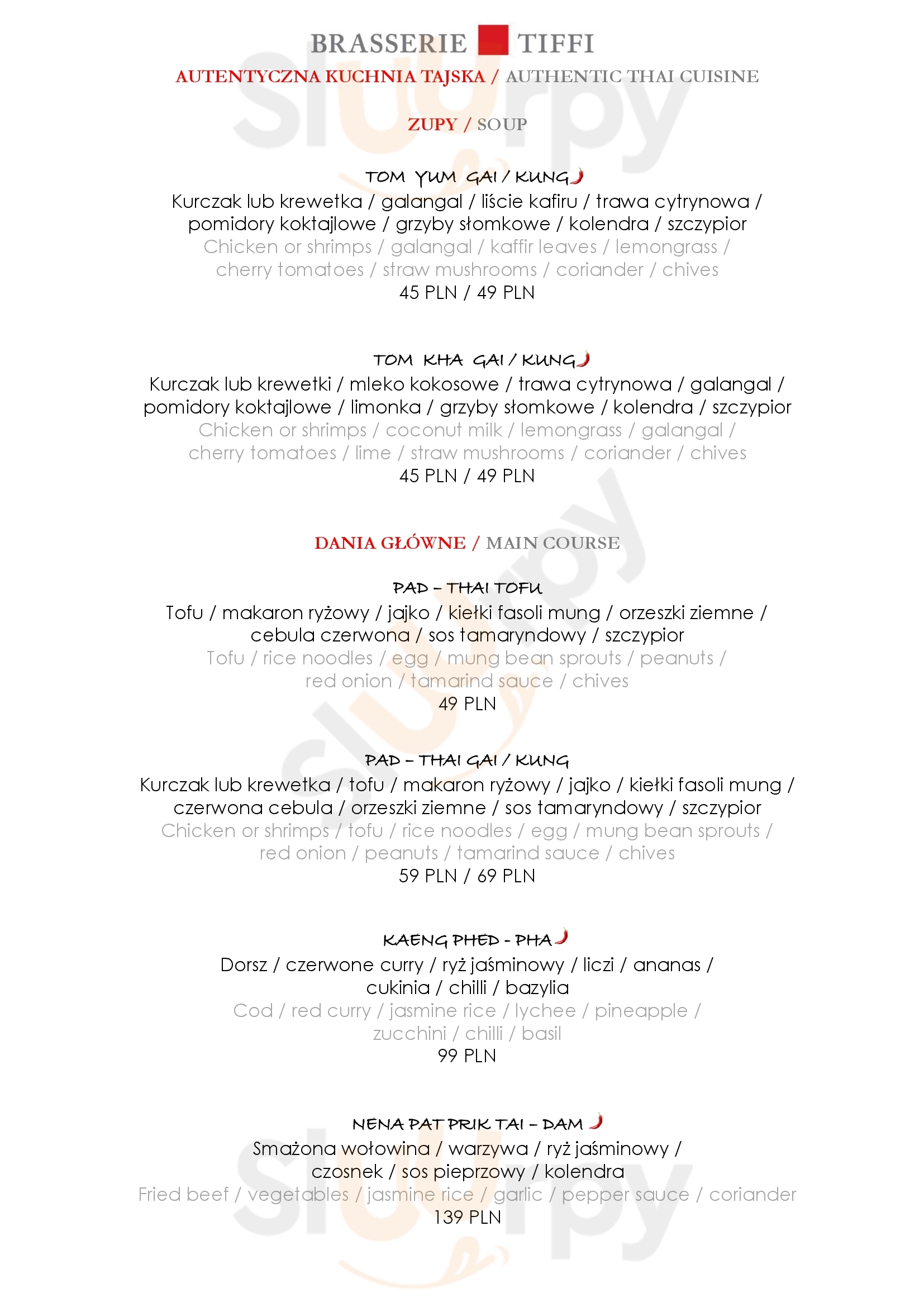 Restauracja Brasserie Tiffi Olsztyn Menu - 1