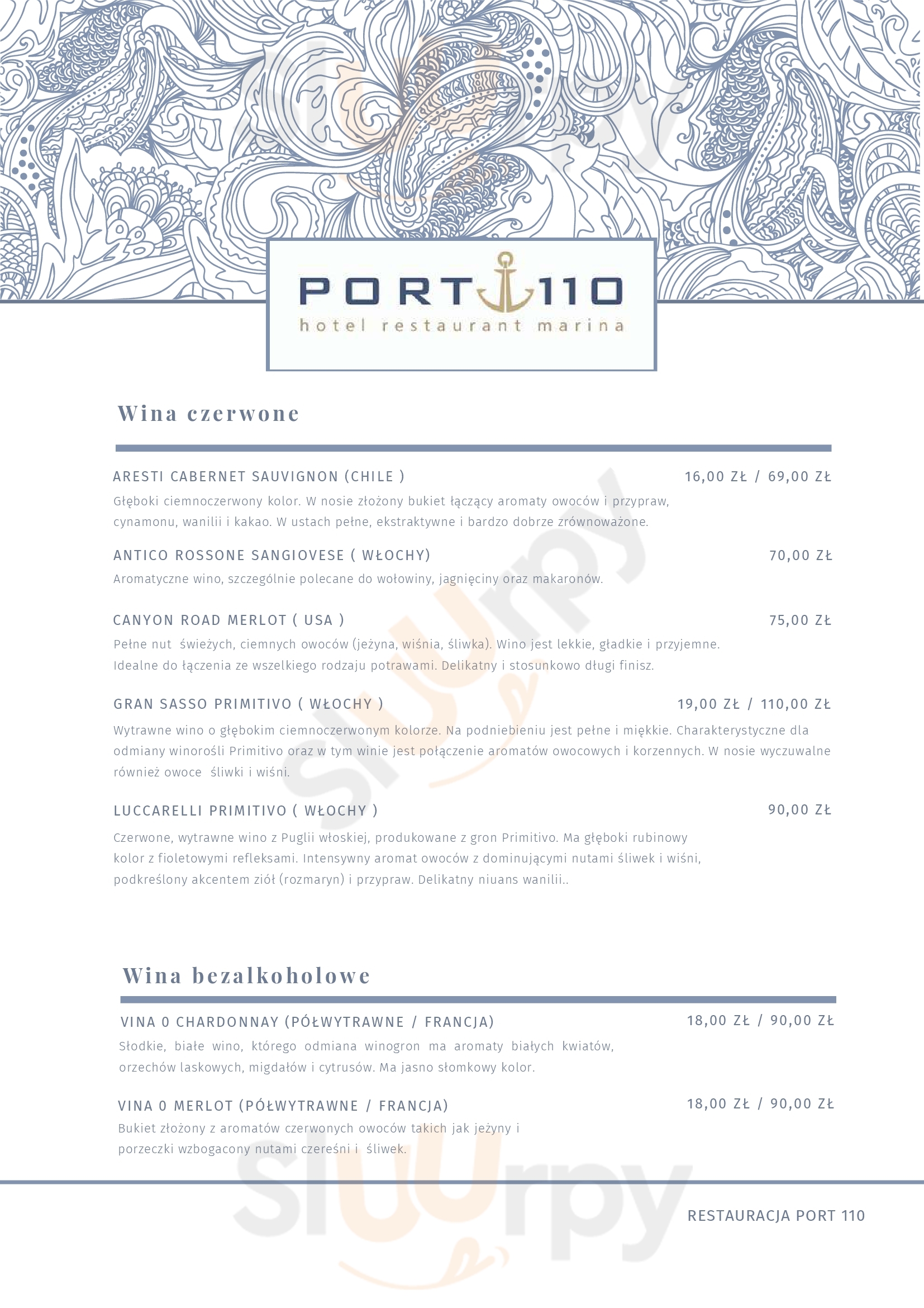 Restauracja Port 110 Iława Menu - 1