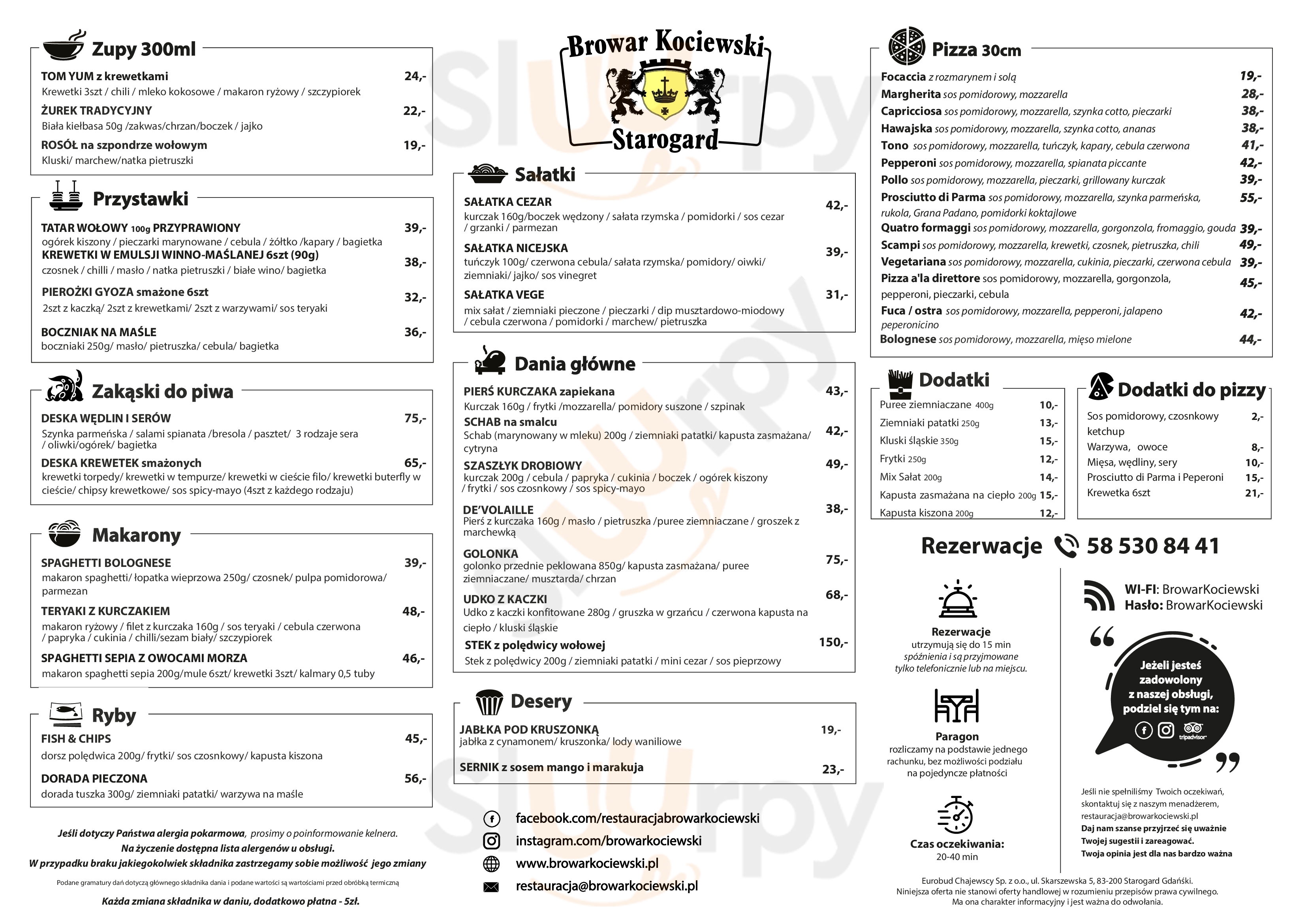 Browar Kociewski Starogard Menu - 1